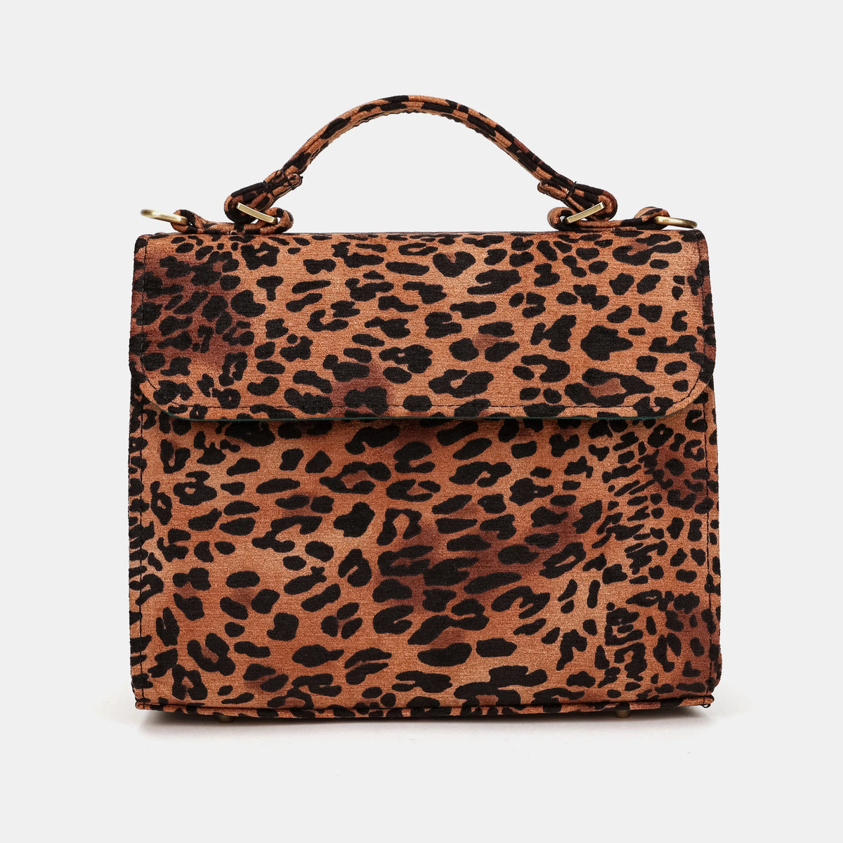 Leopard Classic Flap Satchel Carpetbag of America main
