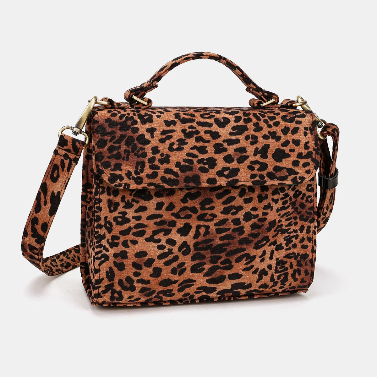 Leopard Classic Flap Satchel Carpetbag of America overview