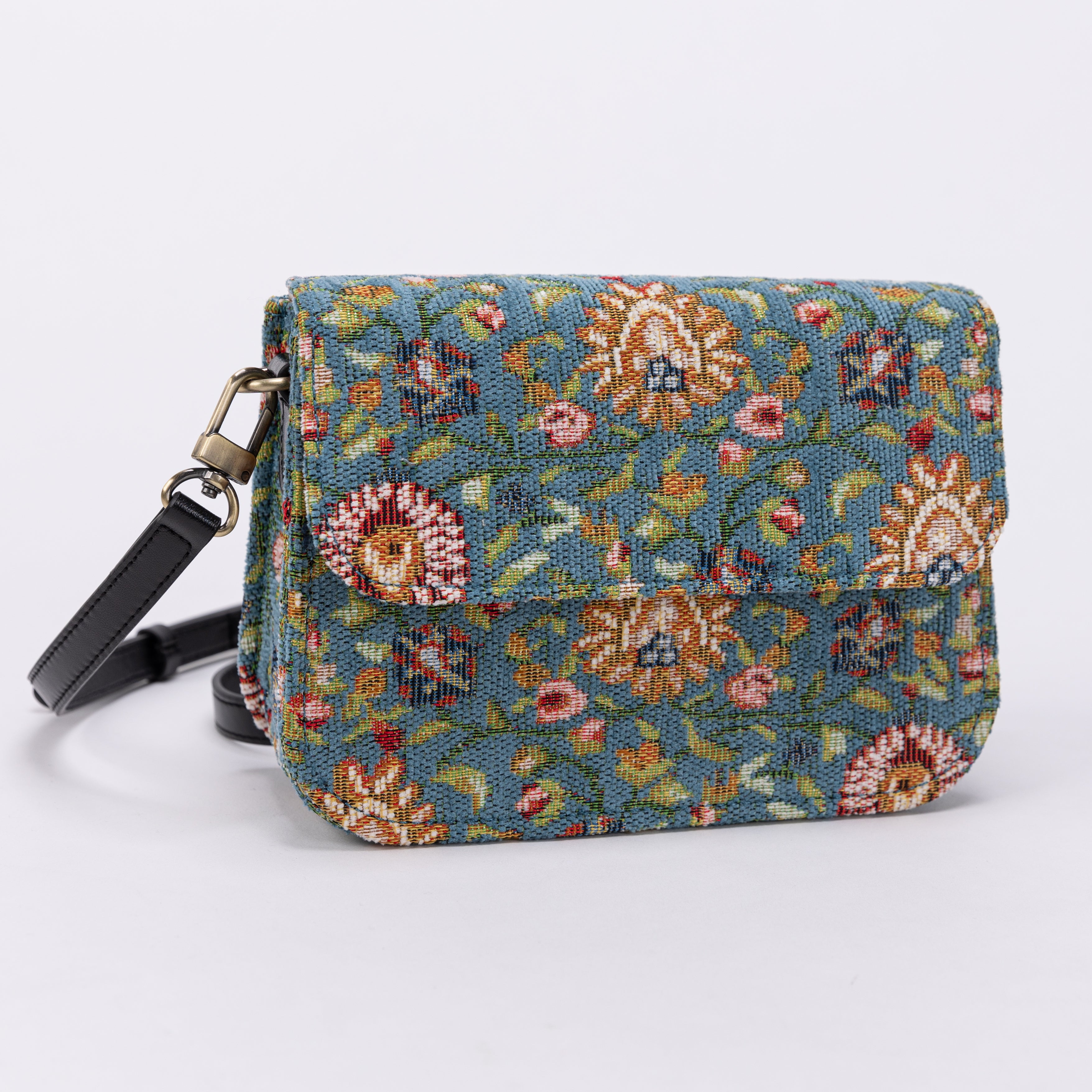 Oriental Blue Flap Crossbody Bag front