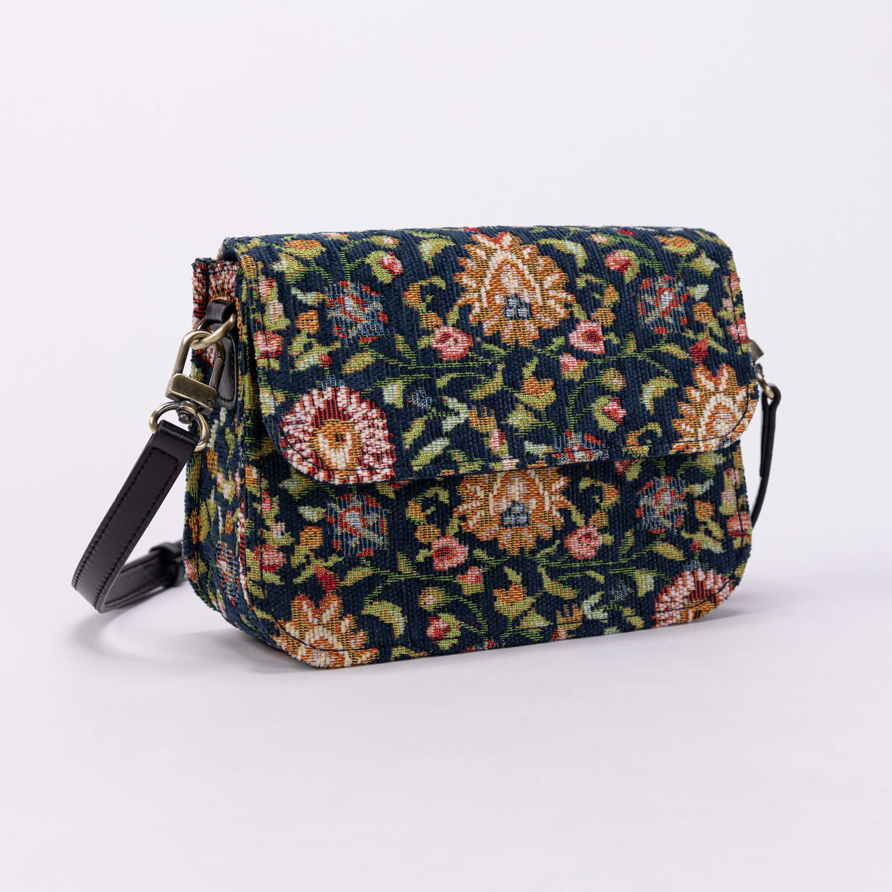 Oriental Navy Flap Crossbody Bag FRONT