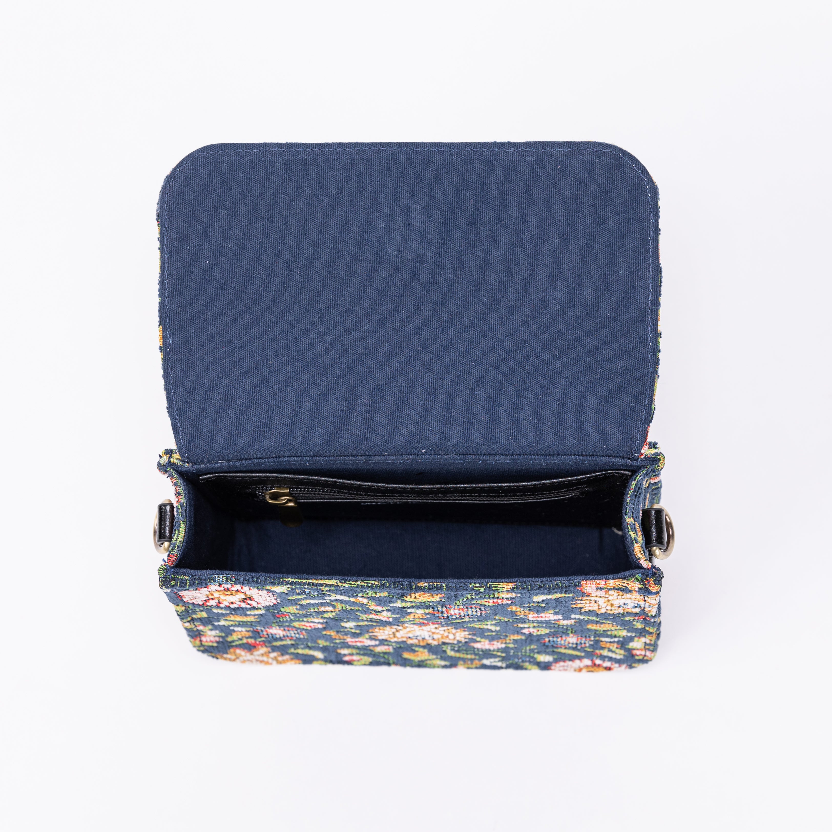 Oriental Navy Flap Crossbody Bag ABOVE