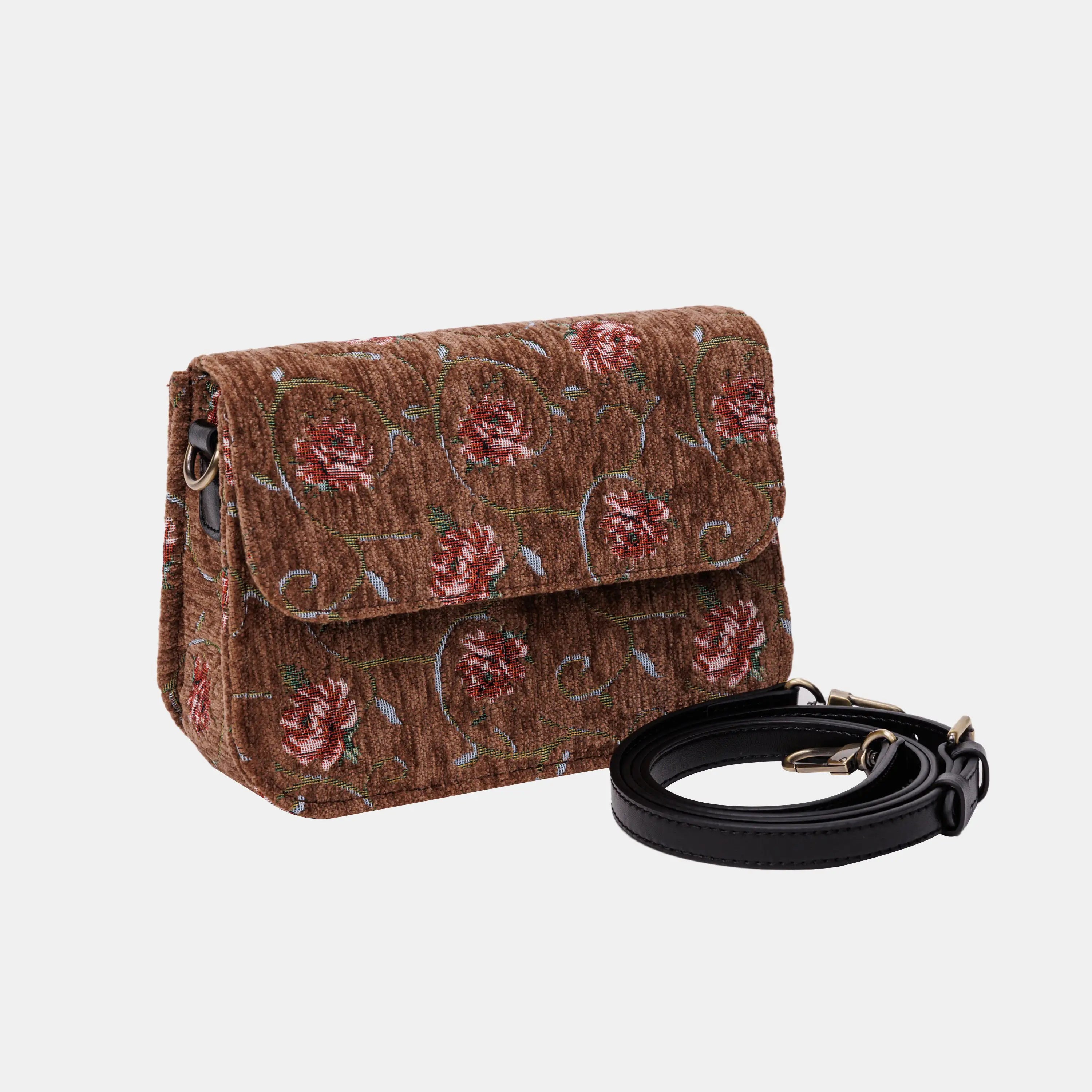 Climbing Rose Flap Crossbody Bag carpet bag of America front side