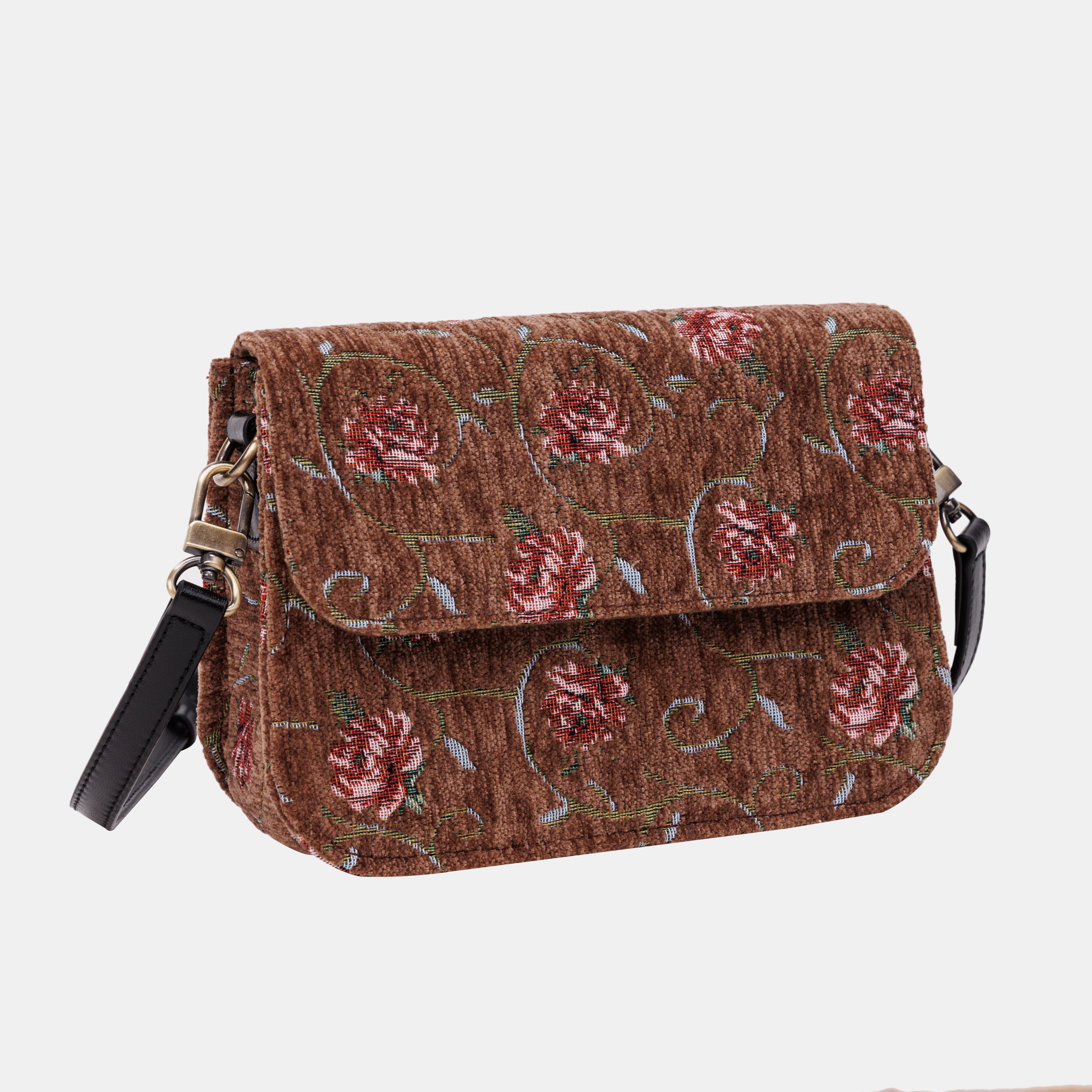 Climbing Rose Flap Crossbody Bag carpet bag MCW Handmade