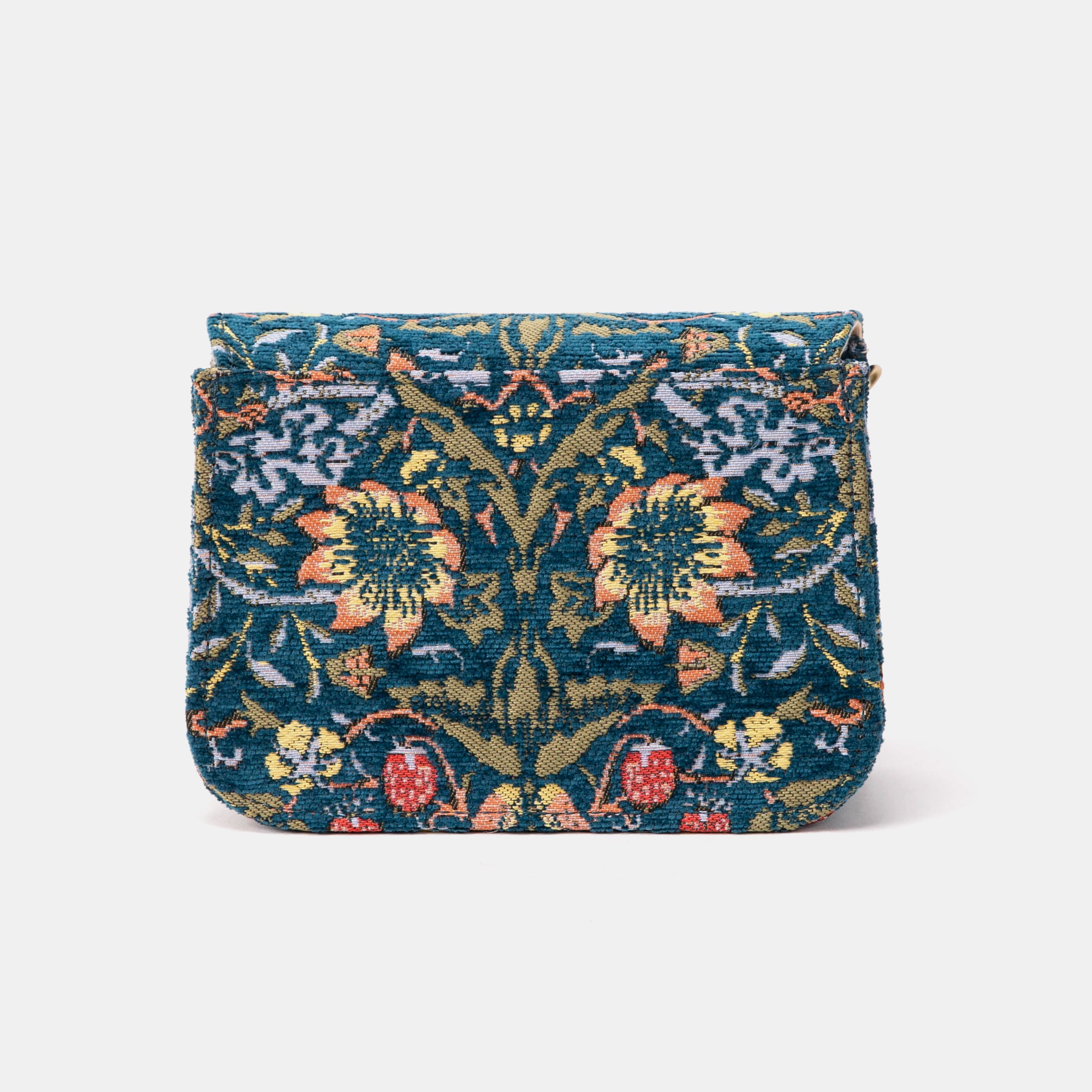 William Morris Strawberry Thief Flap Crossbody Bag back