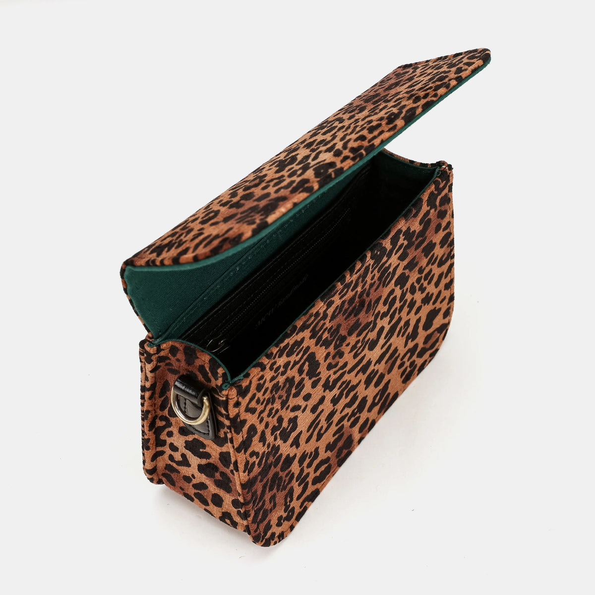 Leopard Classic Flap Crossbody Bag Carpetbag of America side