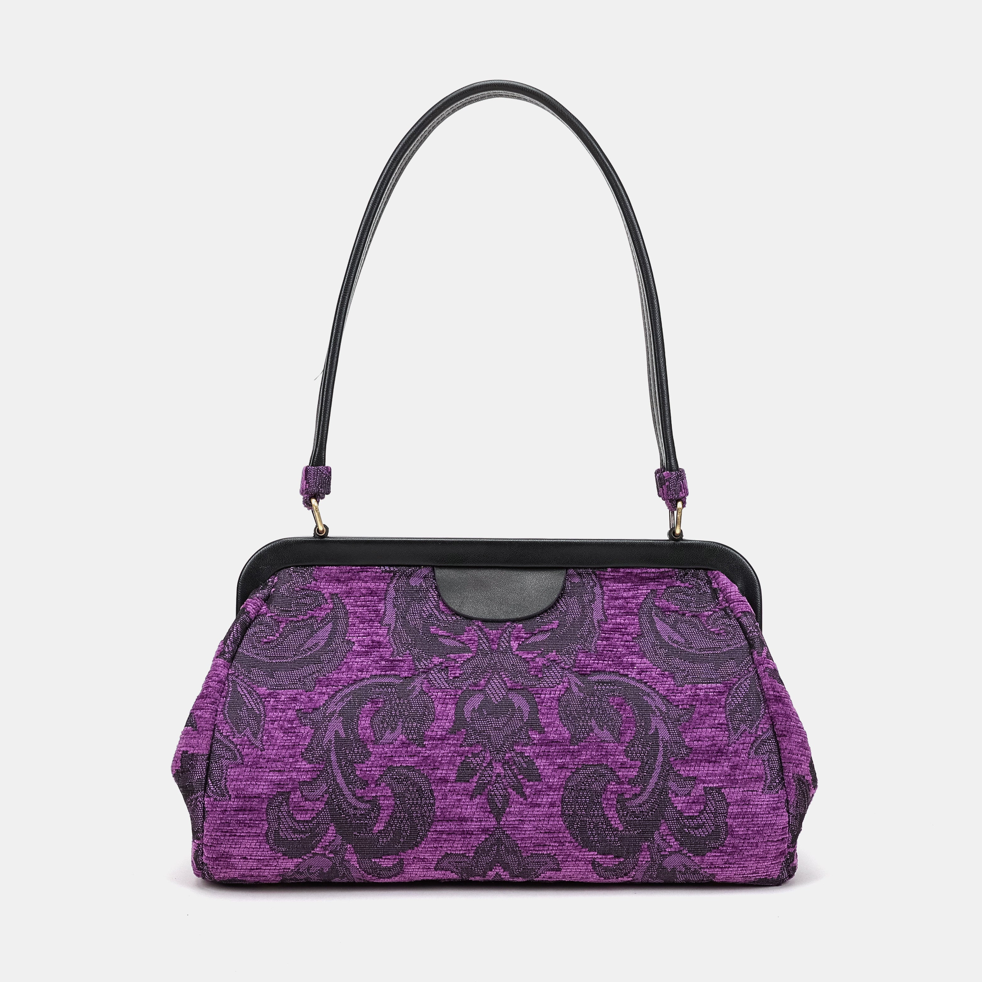 Victorian Blossom purple Shoulder Bag Carpetbag of America back