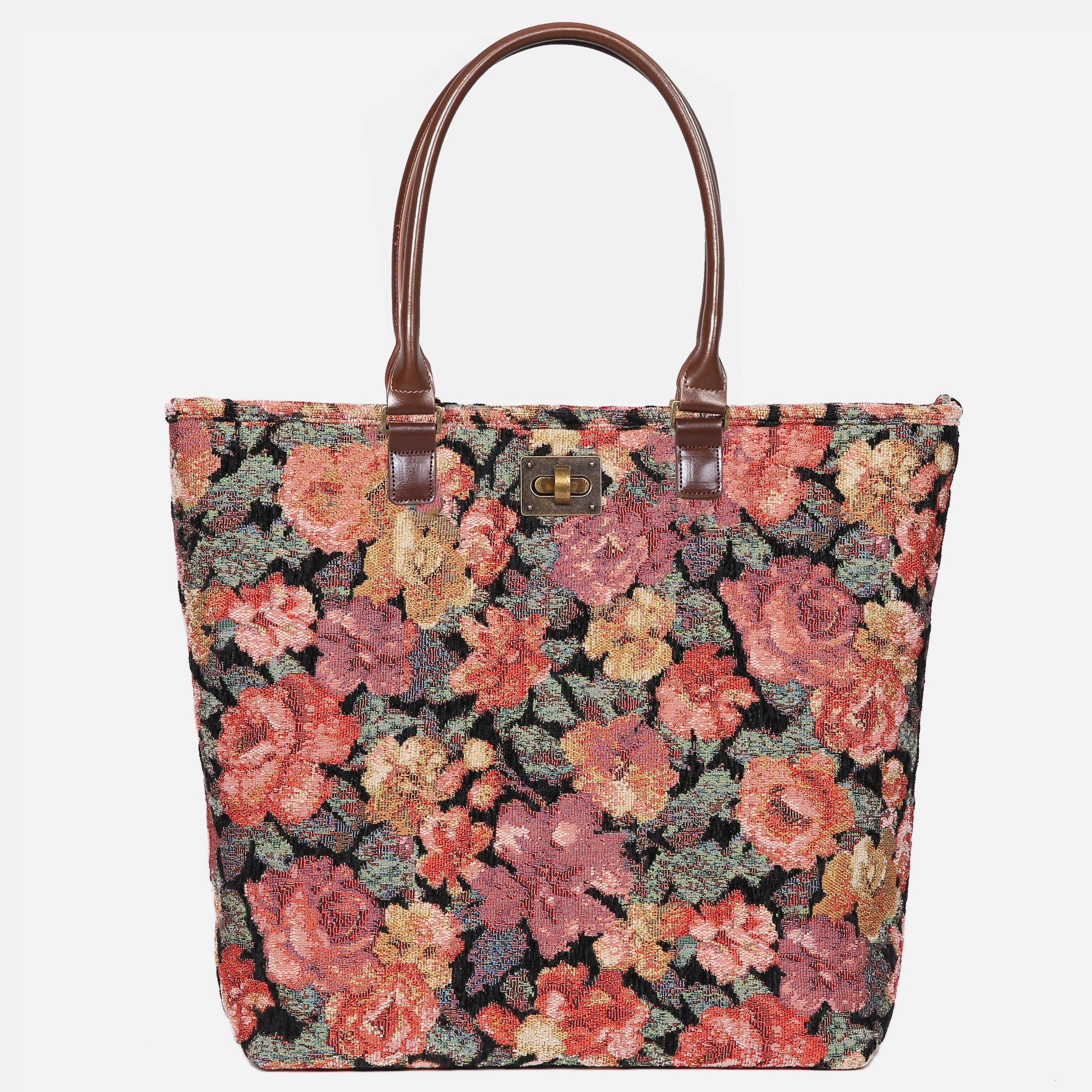 Floral Rose Carpet Tote Shopper