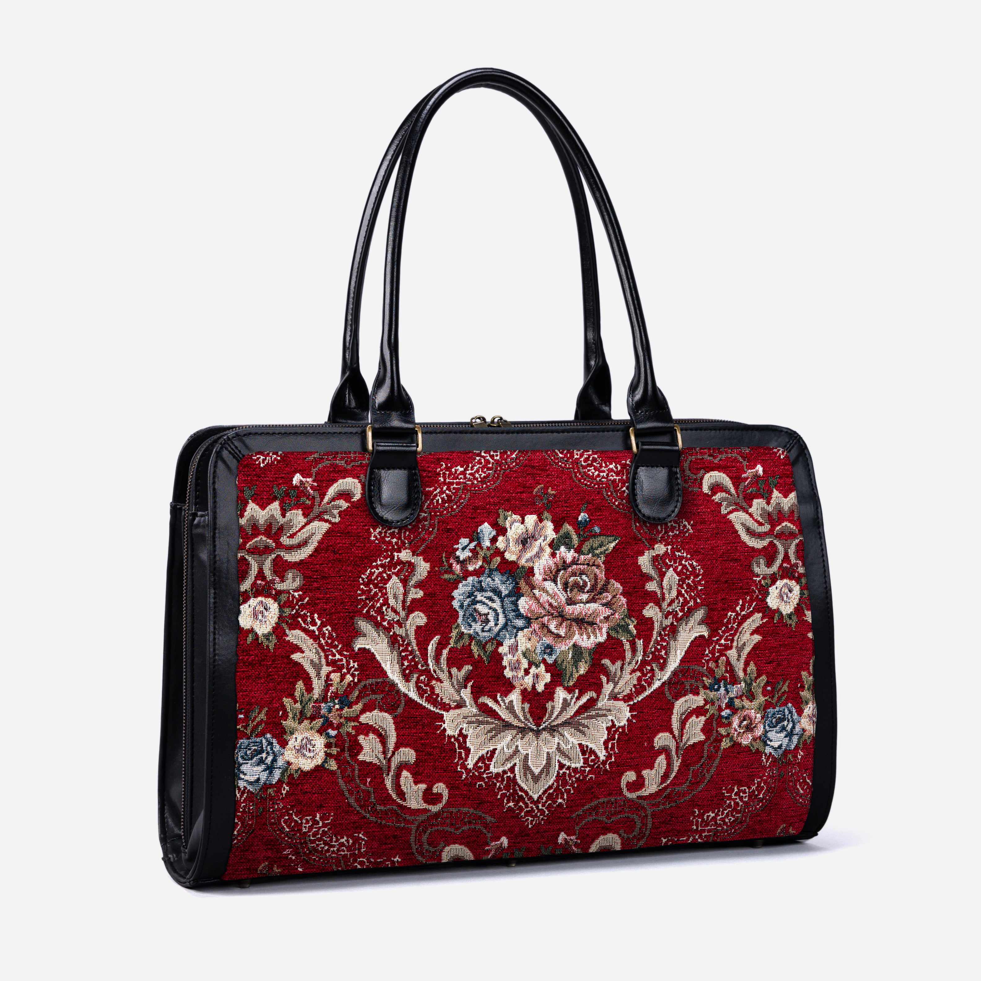 Floral Red Business Tote front side