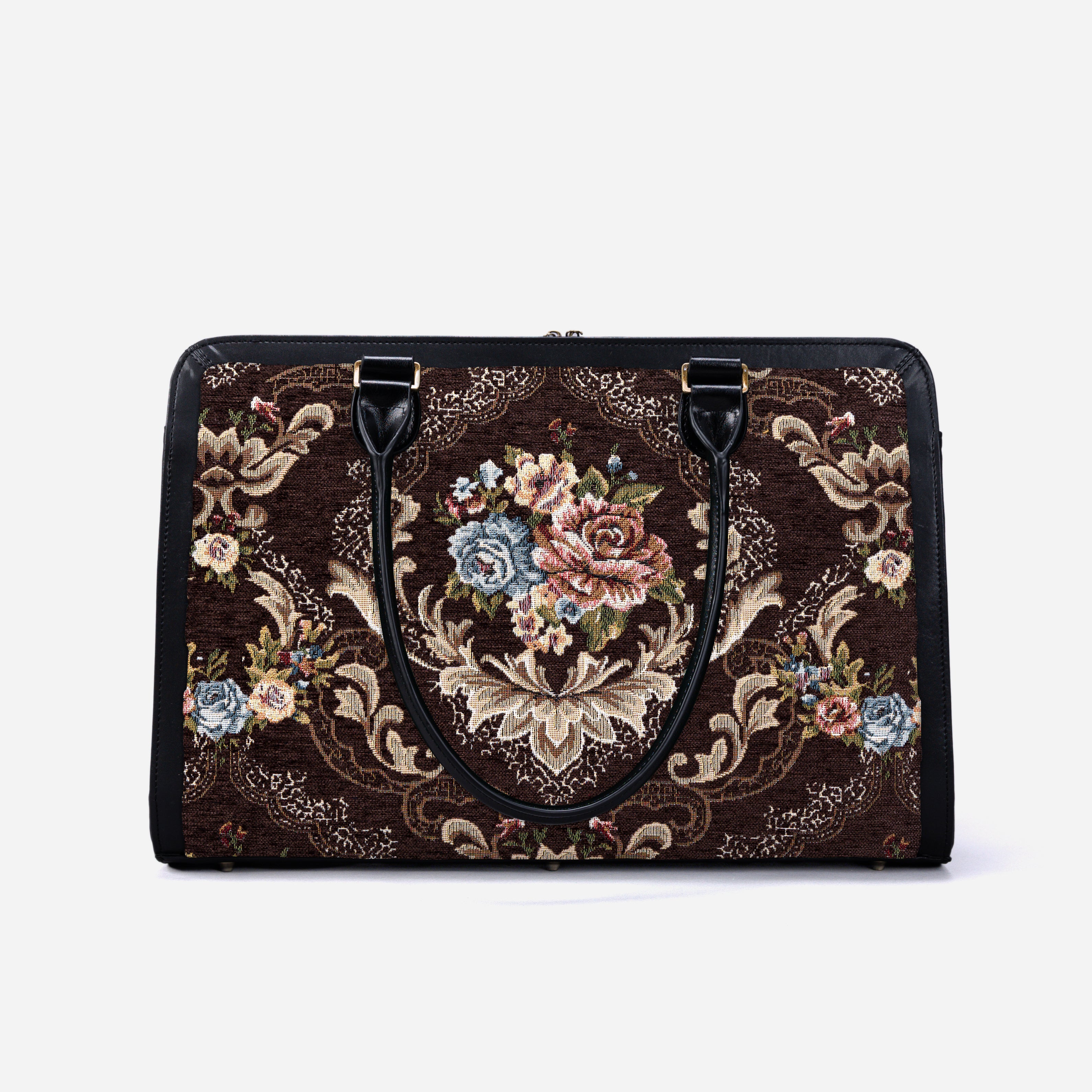 Floral Brown Business Tote back