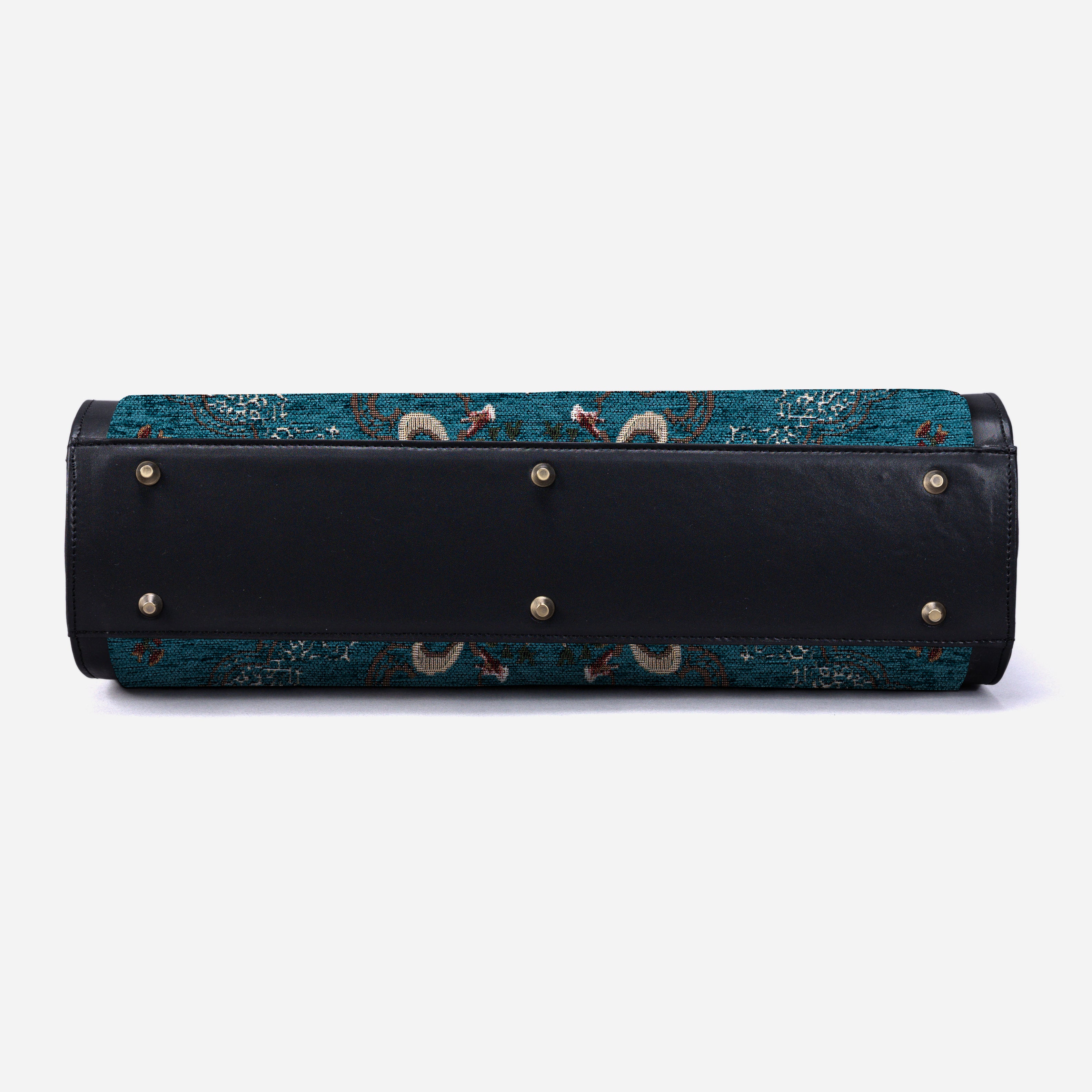 Floral Teal Business Tote bottom