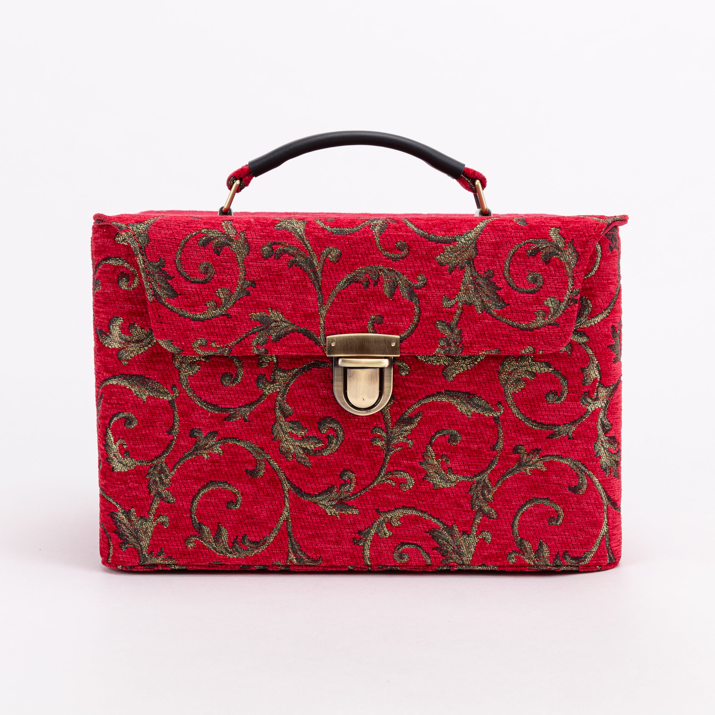 Vintage Scroll Red Josephine Large Train Case of America main