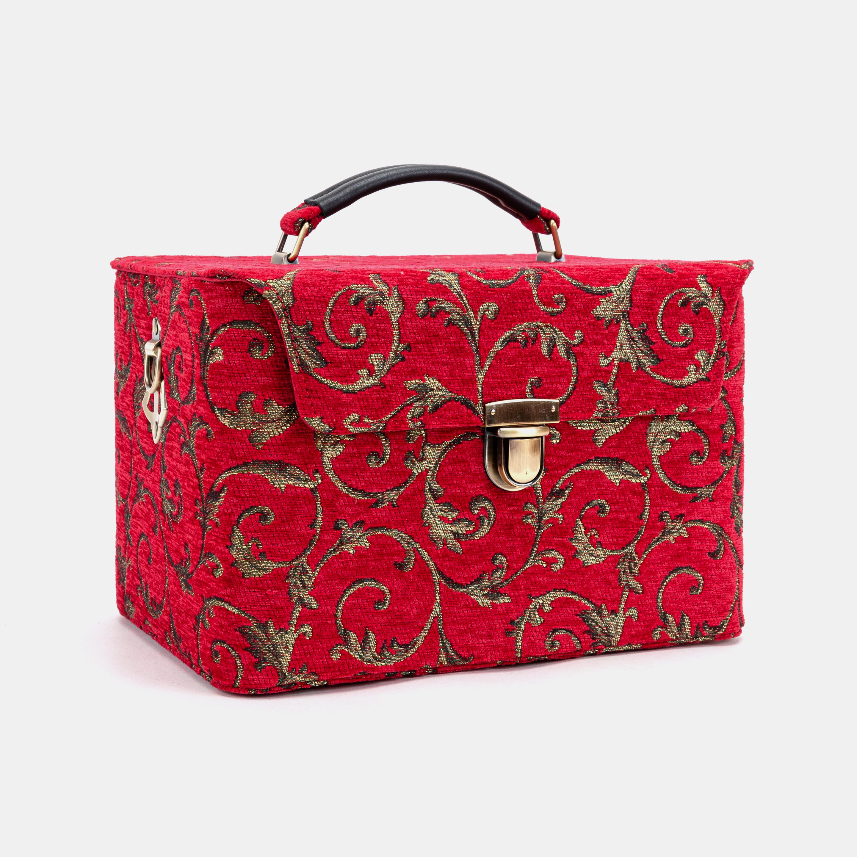 Vintage Scroll Red Josephine Large Train Case of America front side