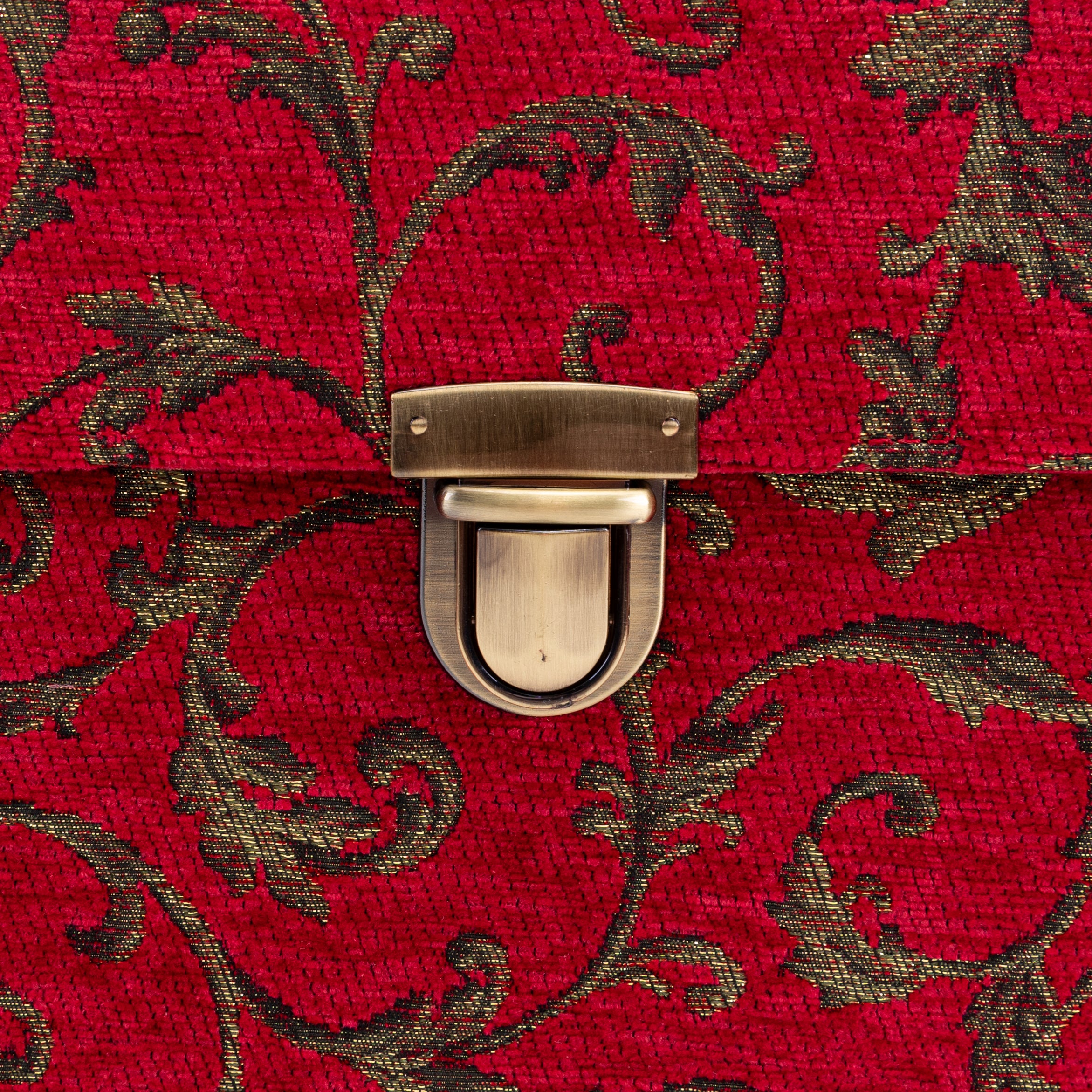 Vintage Scroll Red Josephine Large Train Case of America tuck lock