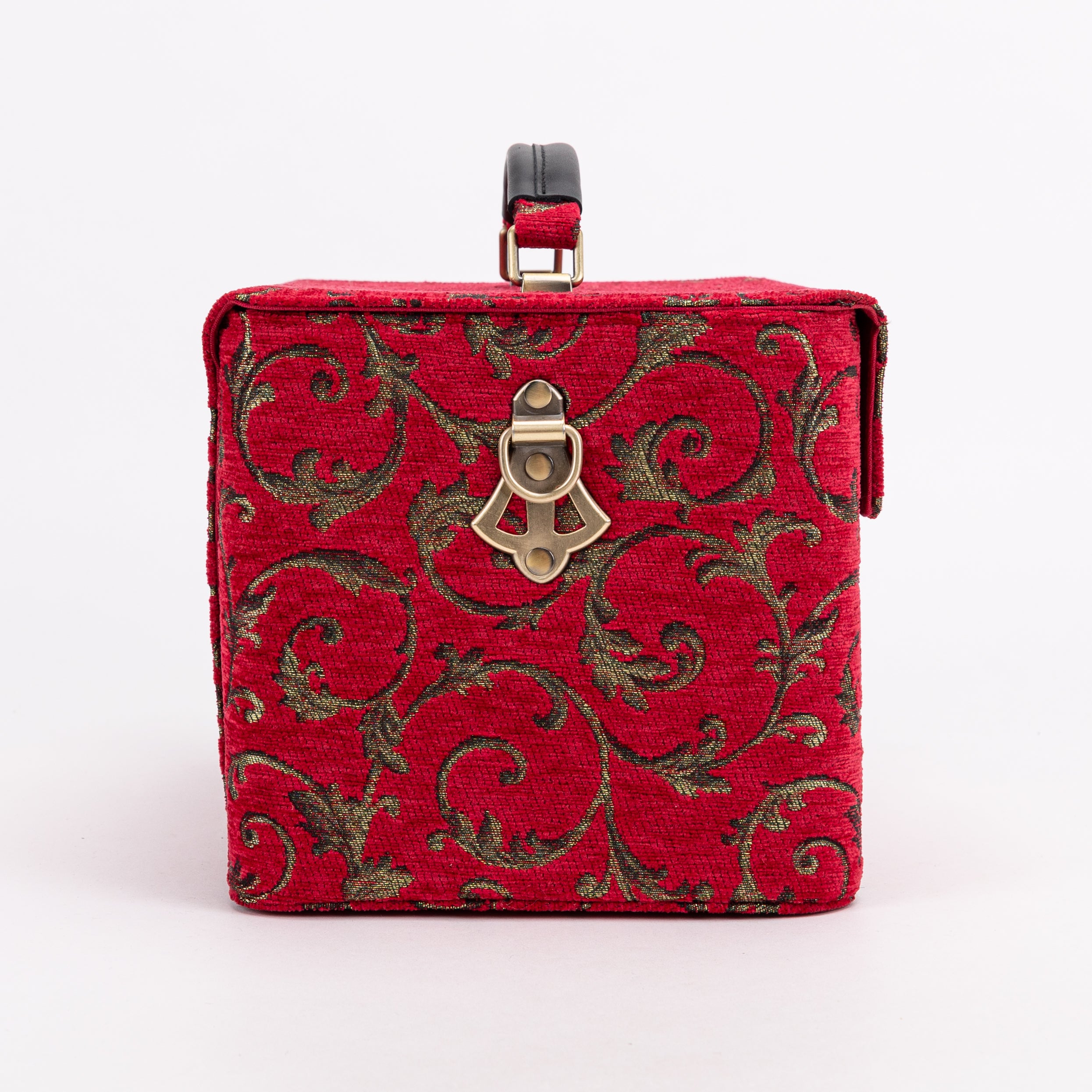 Vintage Scroll Red Josephine Large Train Case of America side