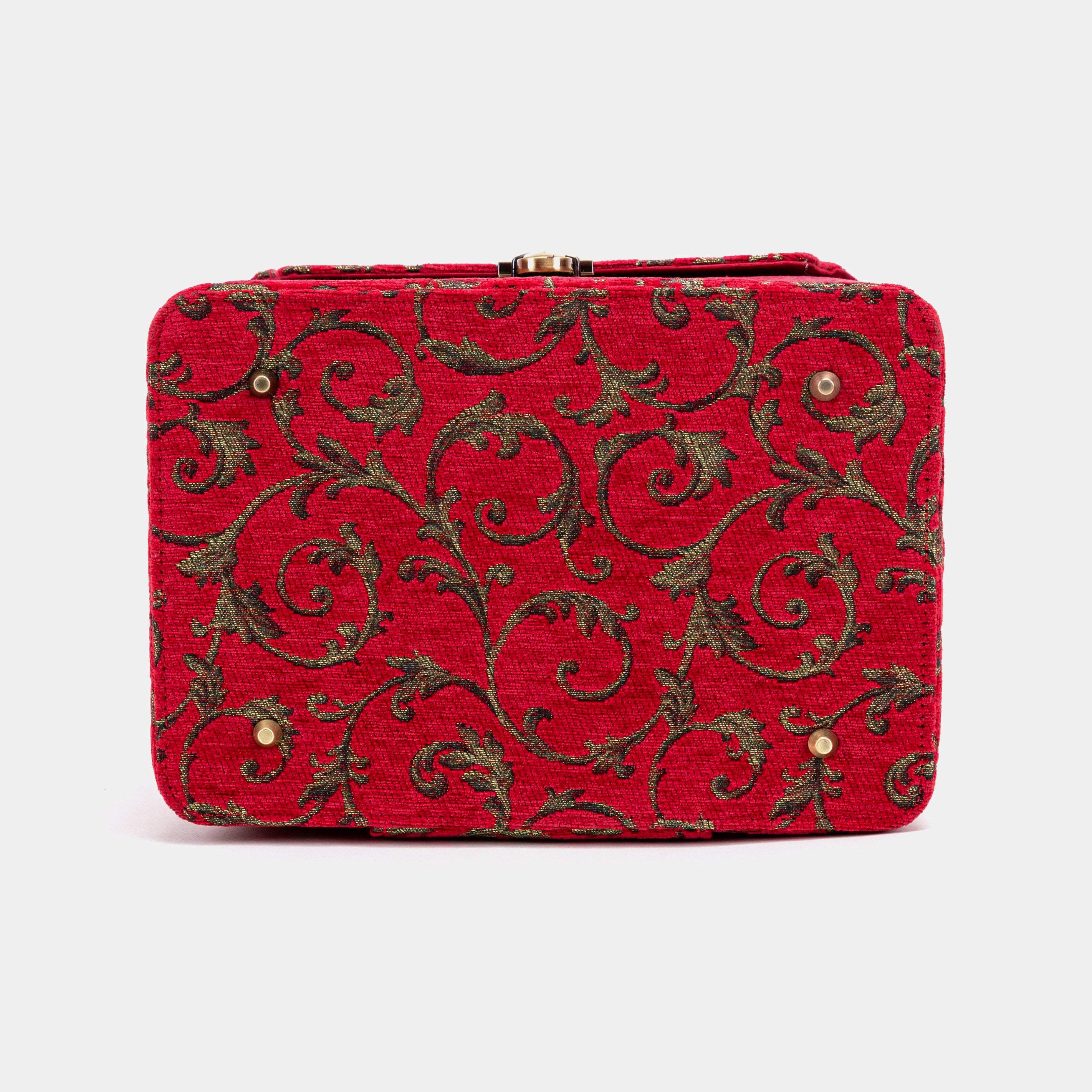 Vintage Scroll Red Josephine Large Train Case of America bottom