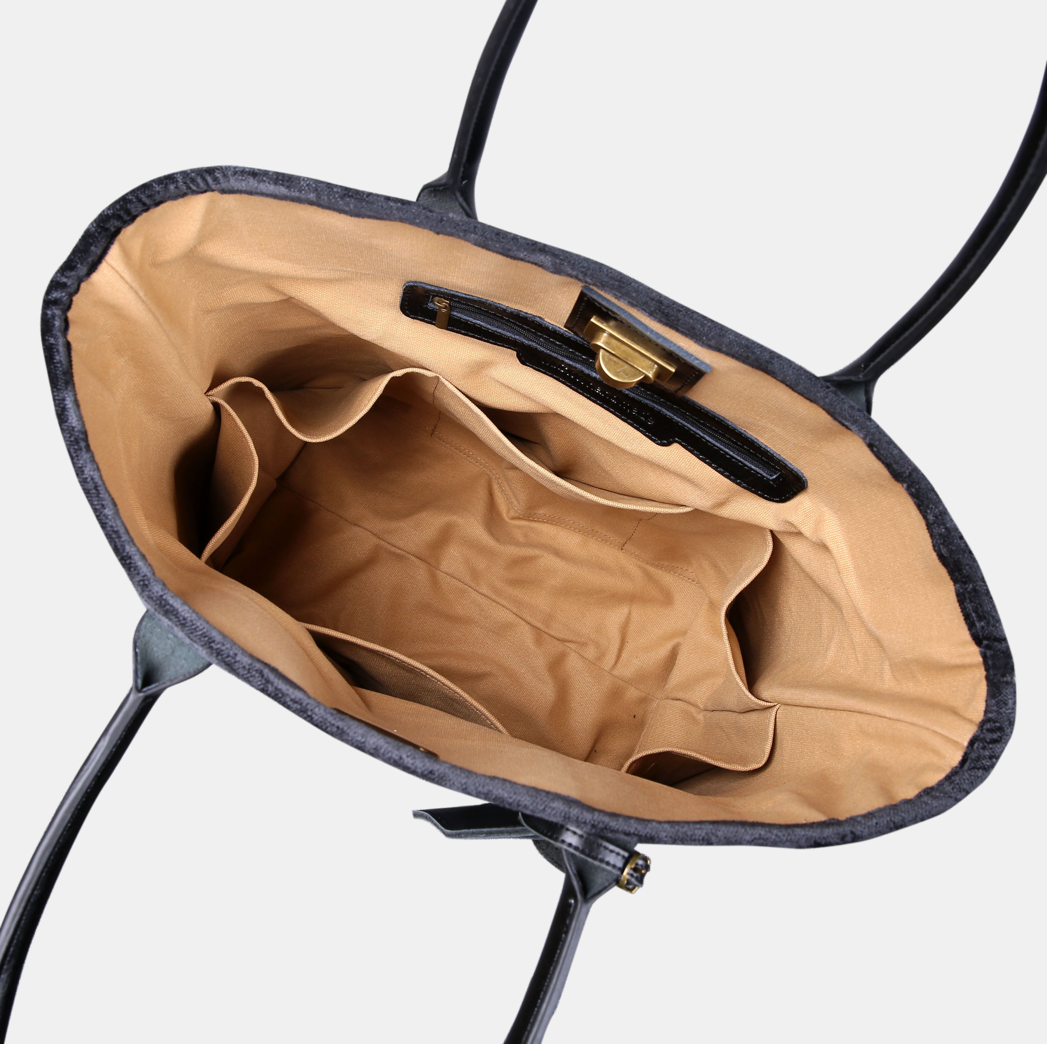 Black Carpet Tote Shopper inside with 6 compartment