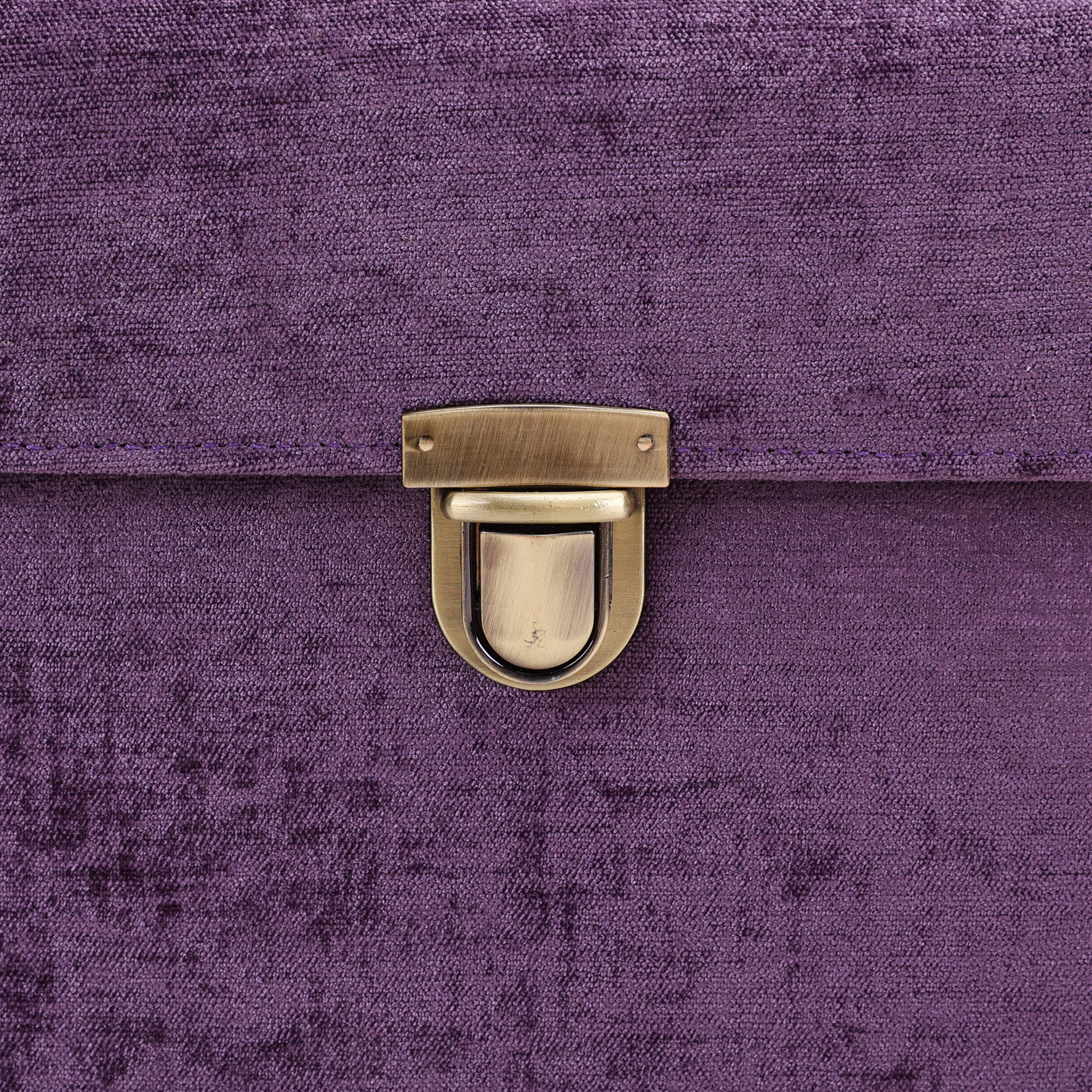Solid Purple Josephine Large Train Case of America tuck lock