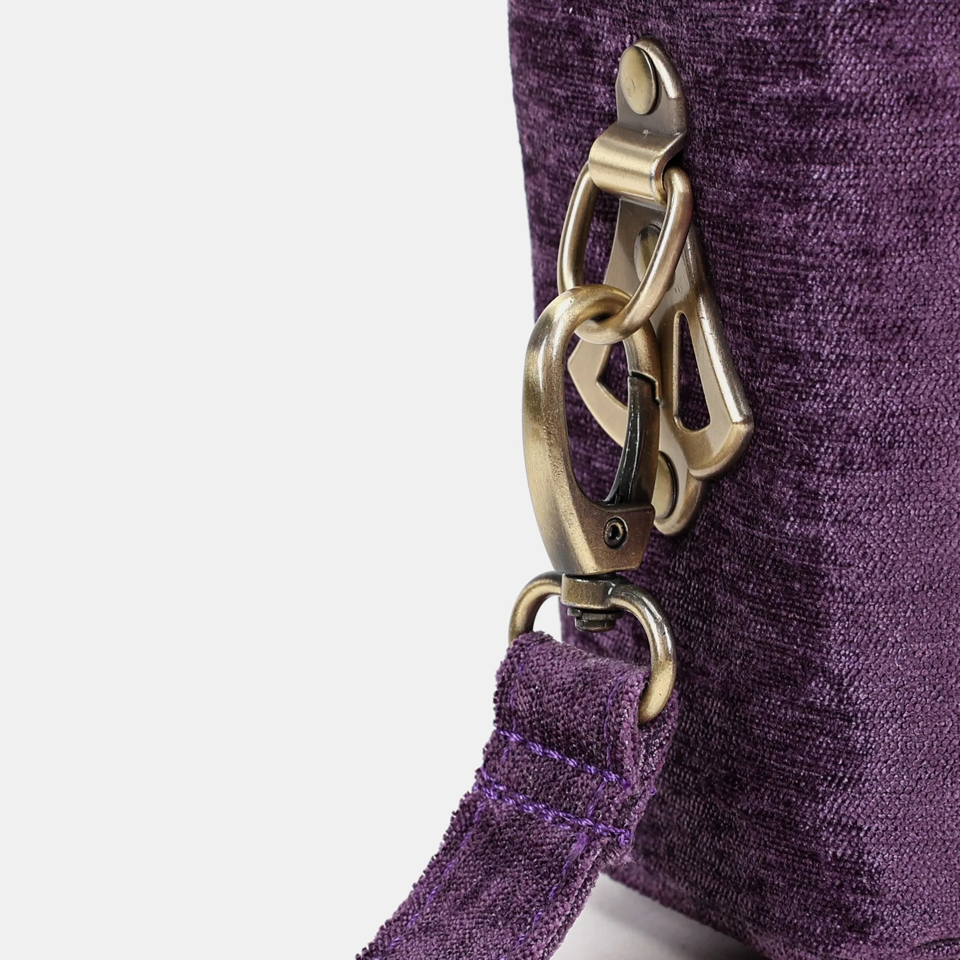 Solid Purple Emma Small Train Case Crossbody of America clasp