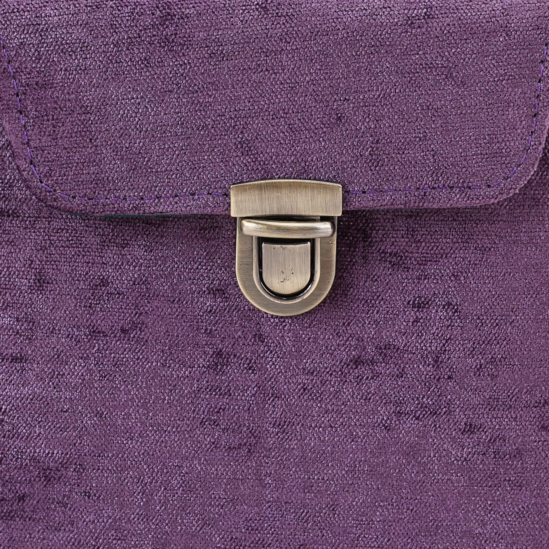 Solid Purple Emma Small Train Case Crossbody of America detail