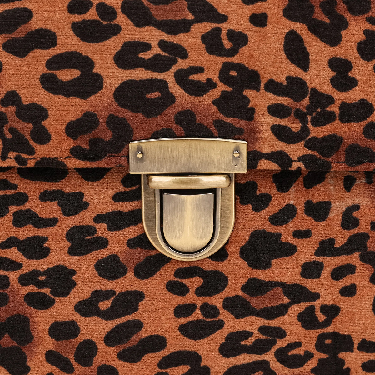 Leopard Classic Clara Medium Train Case Purse of America buckle