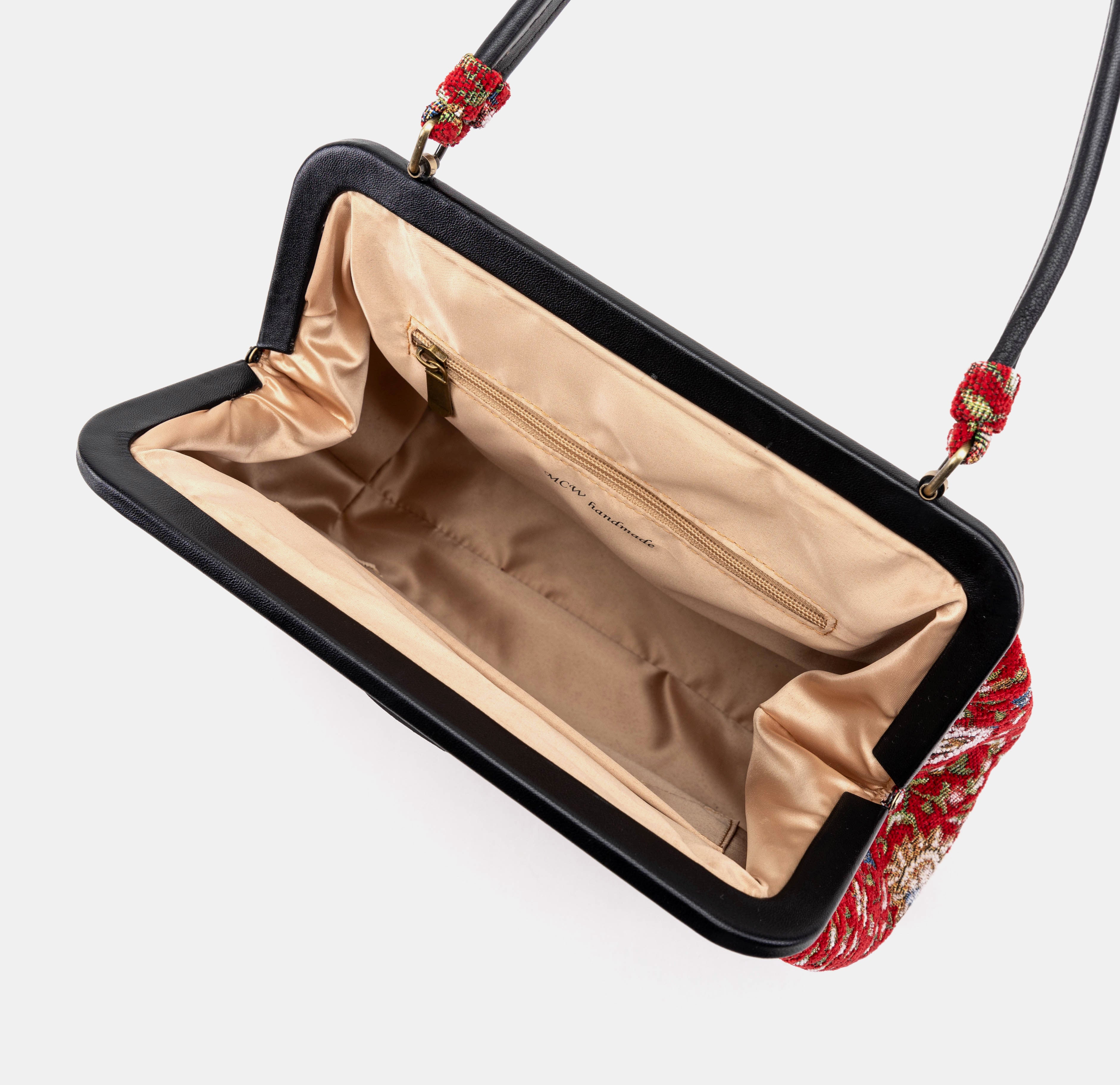 Oriental Red Alma Shoulder Bag opening
