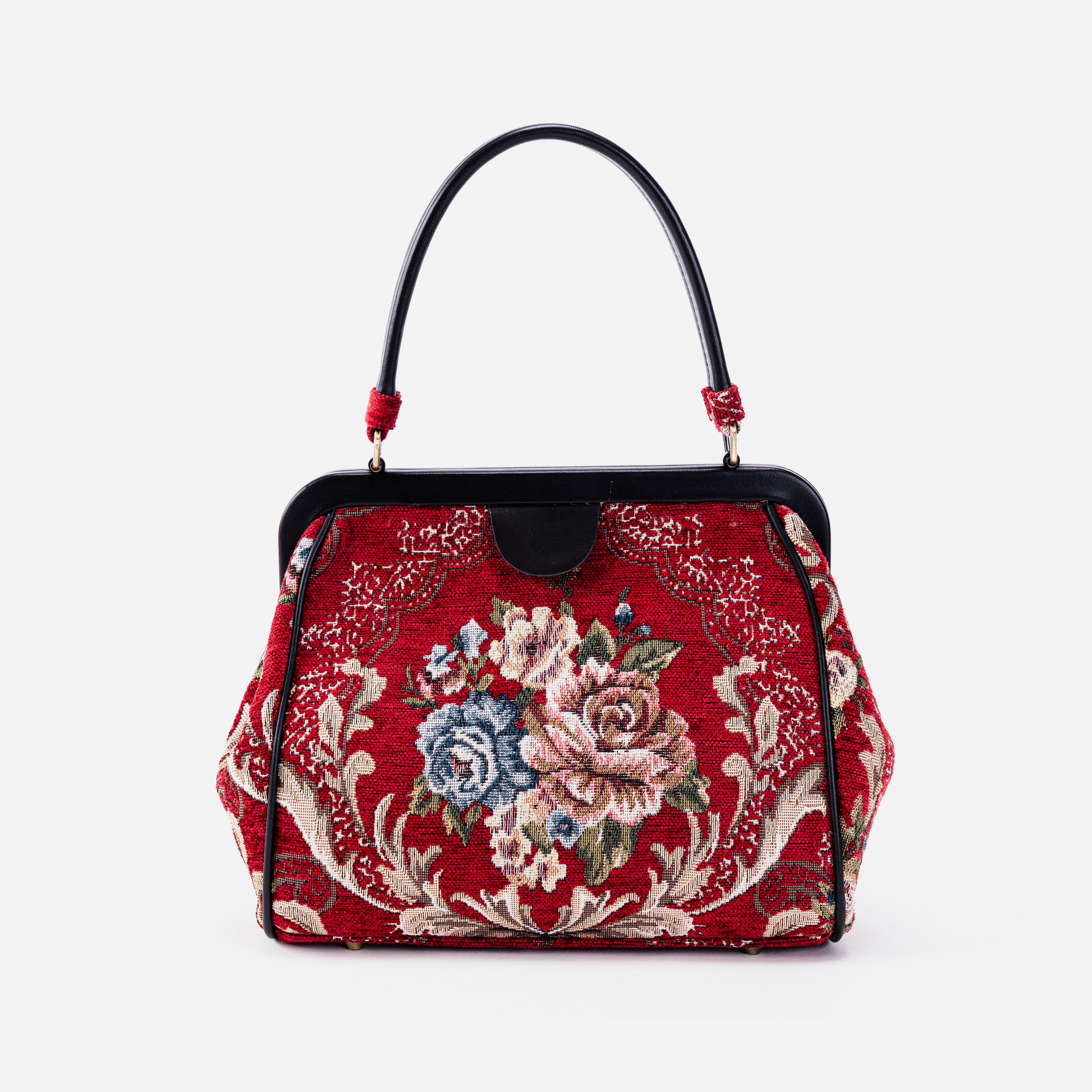 Floral Red Alma Satchel Carpet Bag MIAN