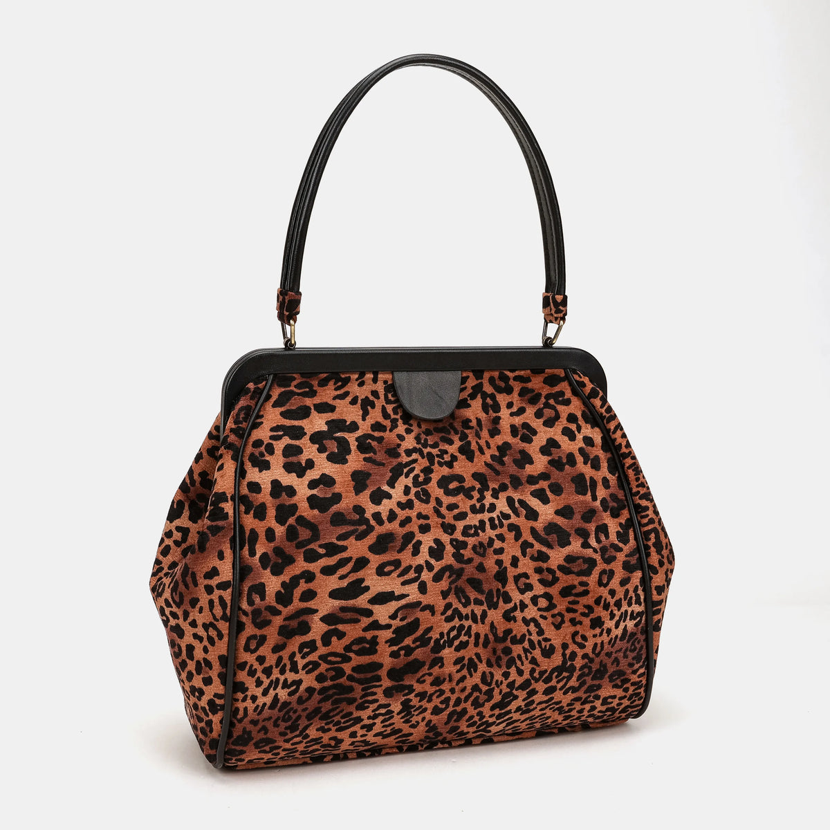 Leopard Classic Alma Shoulder Bag Carpetbag of America front side