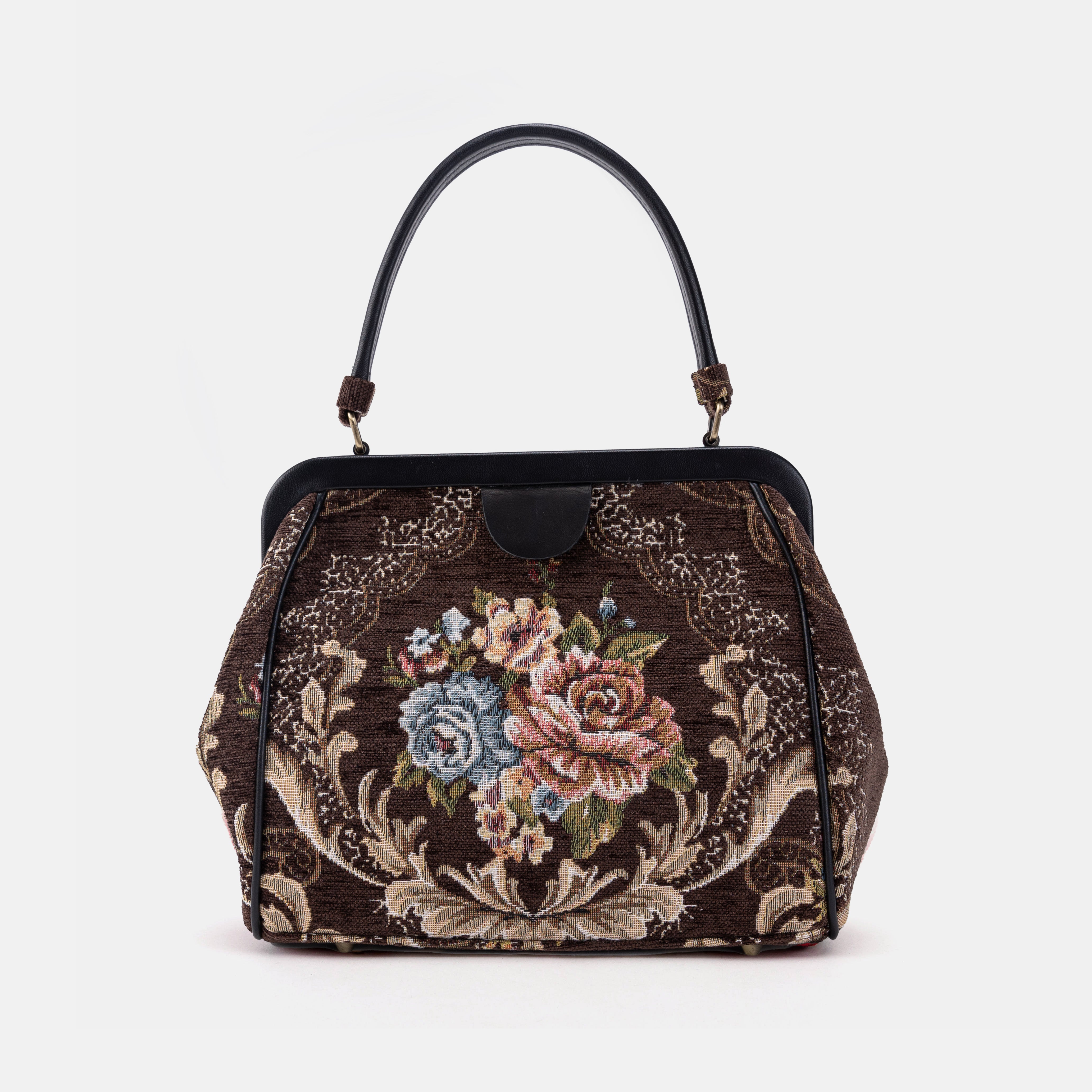 Floral Brown Alma Satchel Carpet Bag main