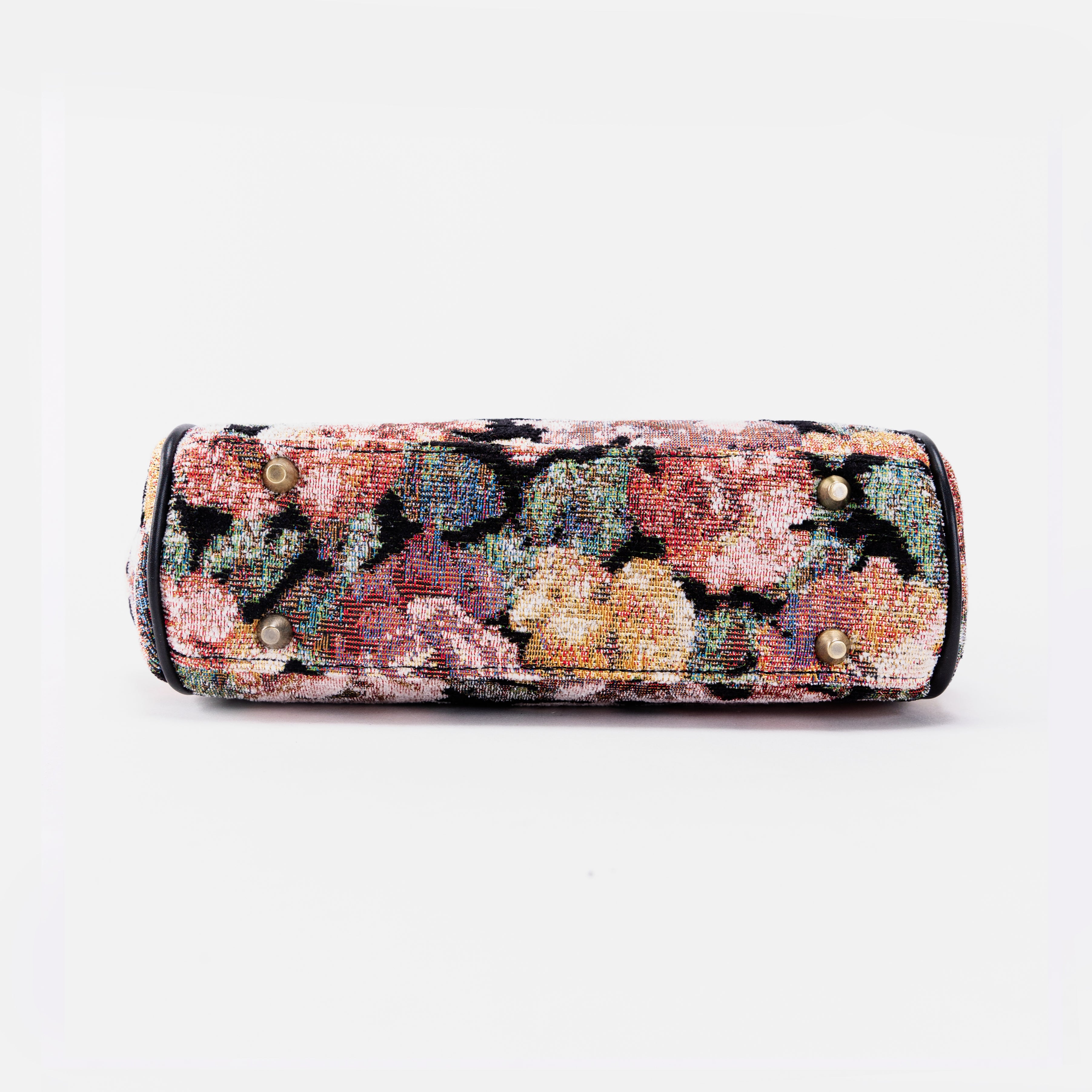 Floral Rose Alma Satchel Carpet Bag bottom