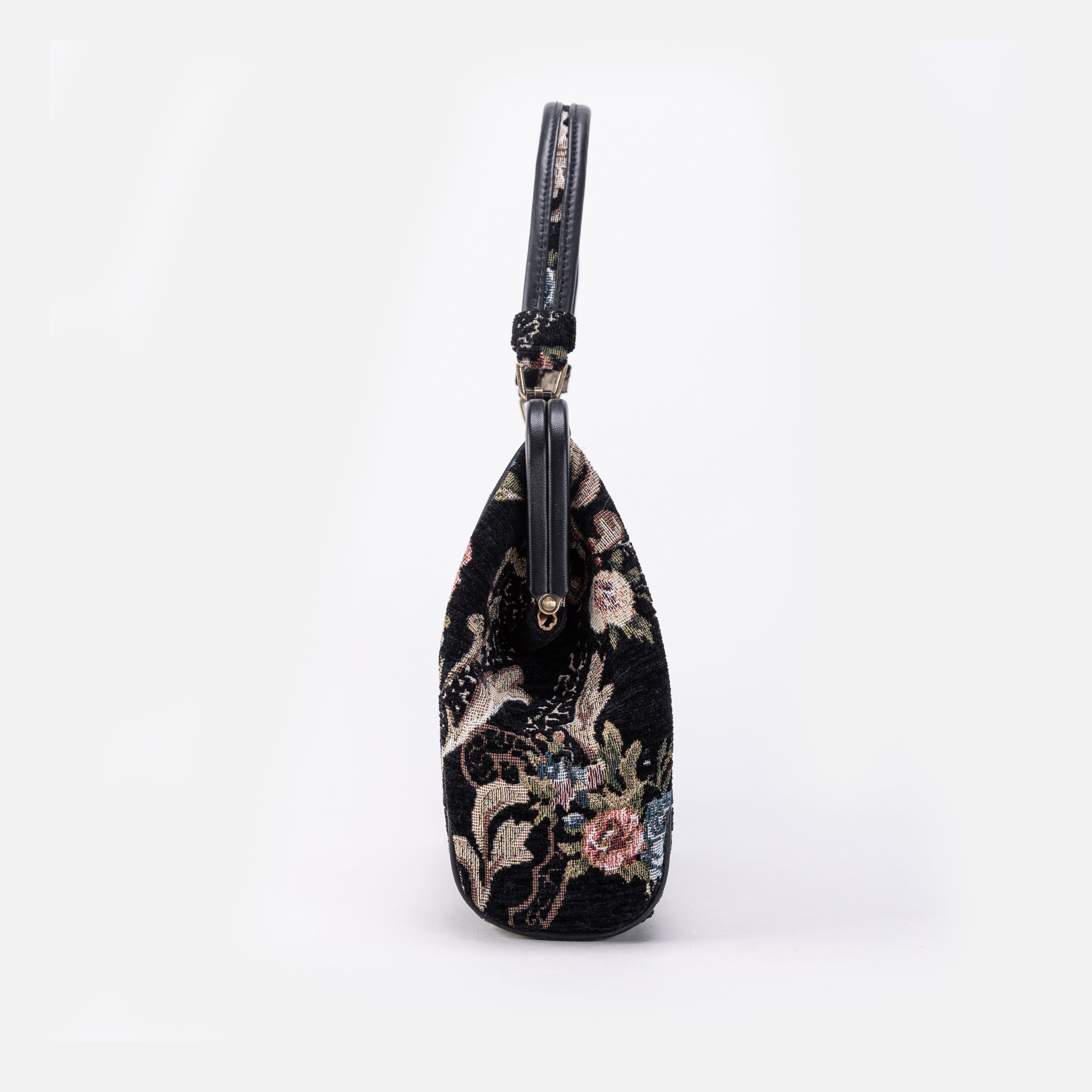 Floral Black Alma Shoulder Bag Carpet Bag of America side