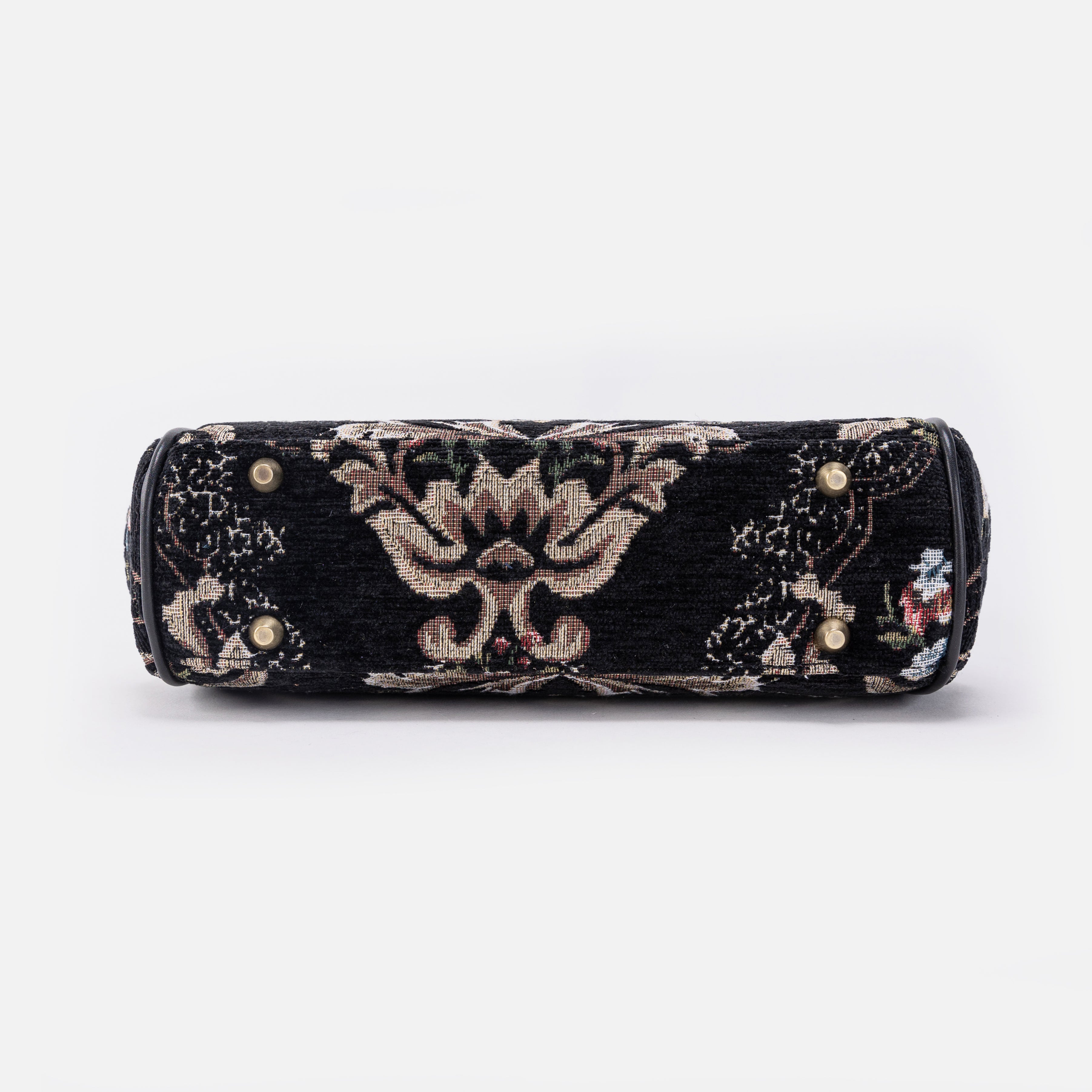 Floral Black Alma Shoulder Bag Carpet Bag of America bottom