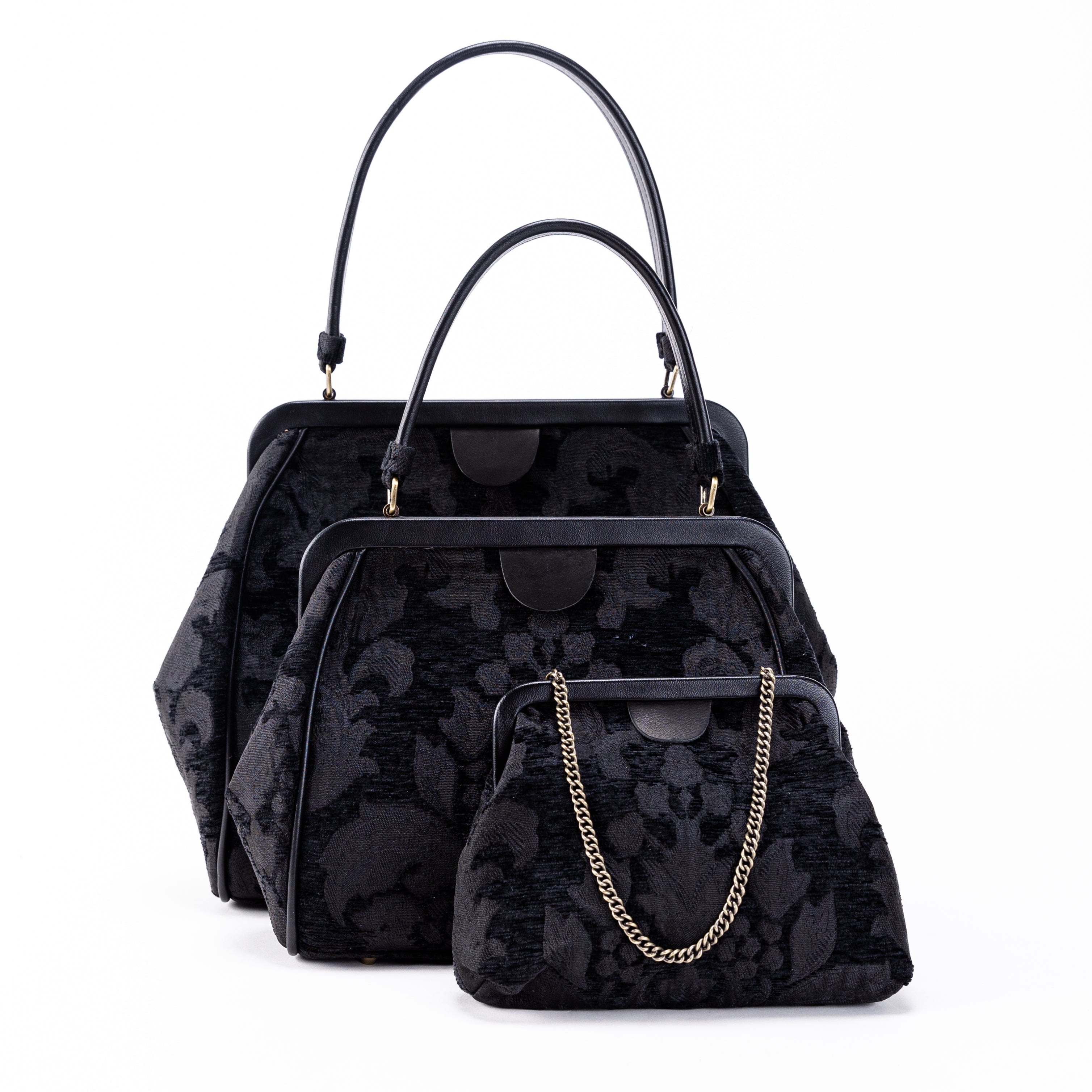 Victorian Blossom Black Alma Carpet Bag of America