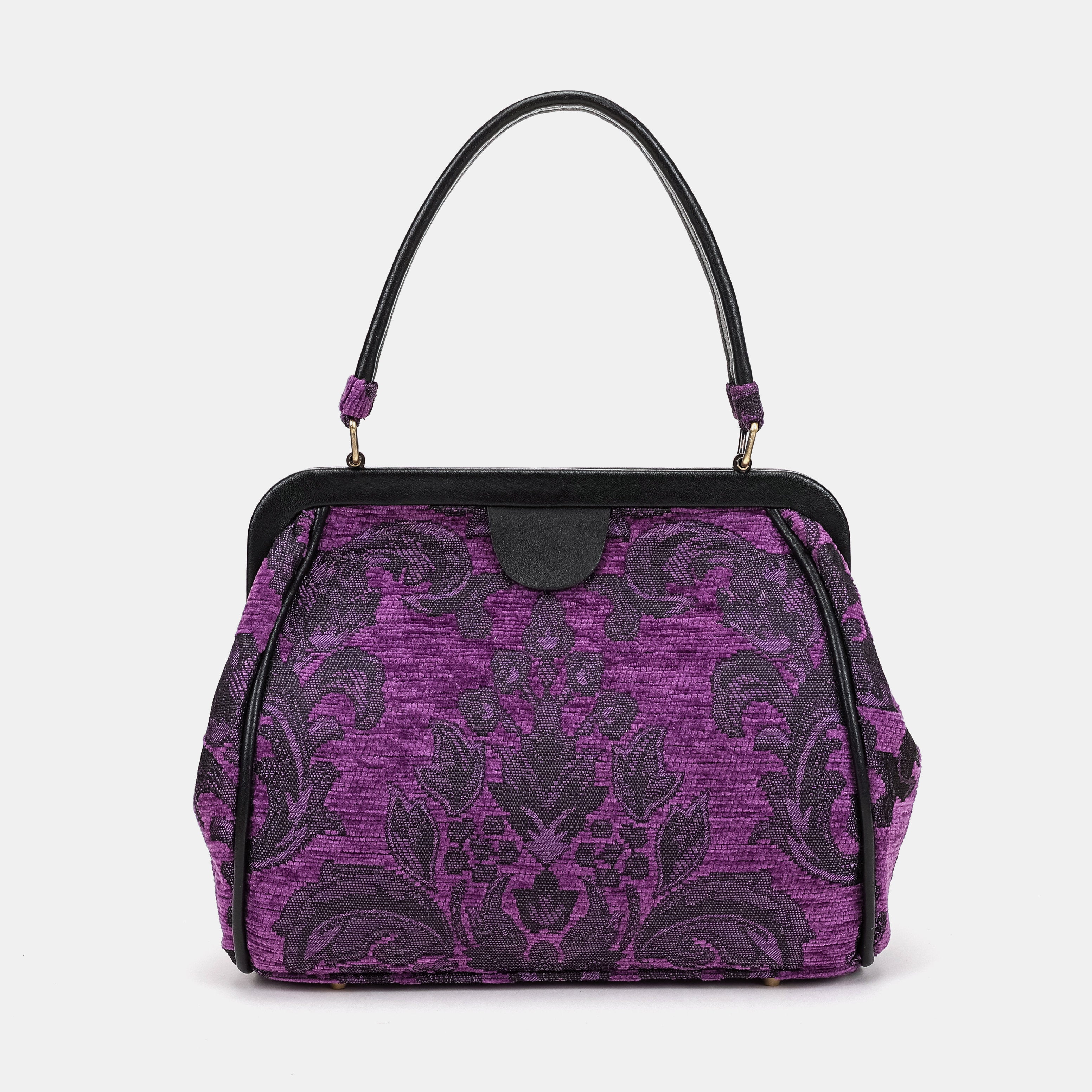 Victorian Blossom Purple Alma Satchel Carpetbag of America main