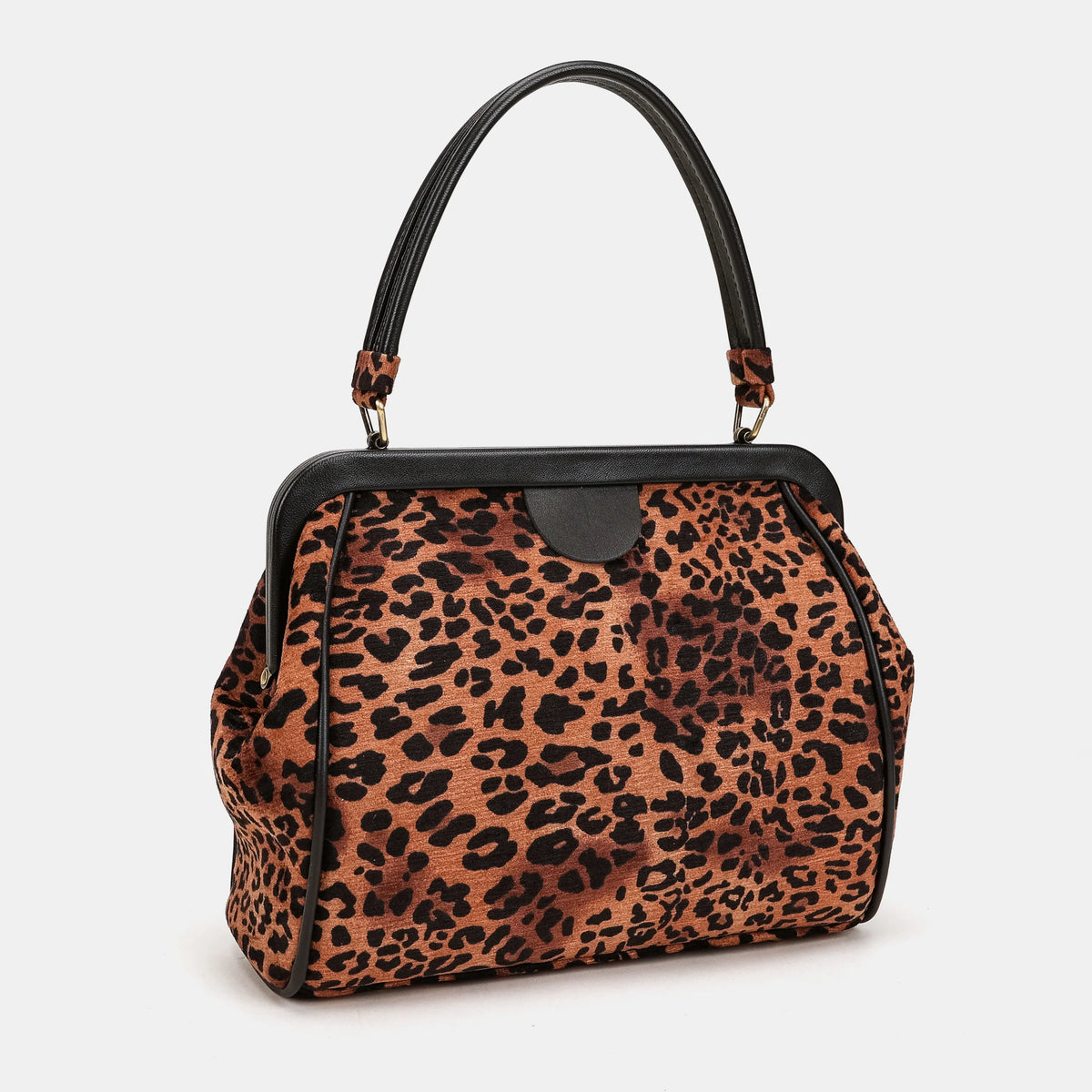 Leopard Classic Alma Satchel Carpetbag of America front side