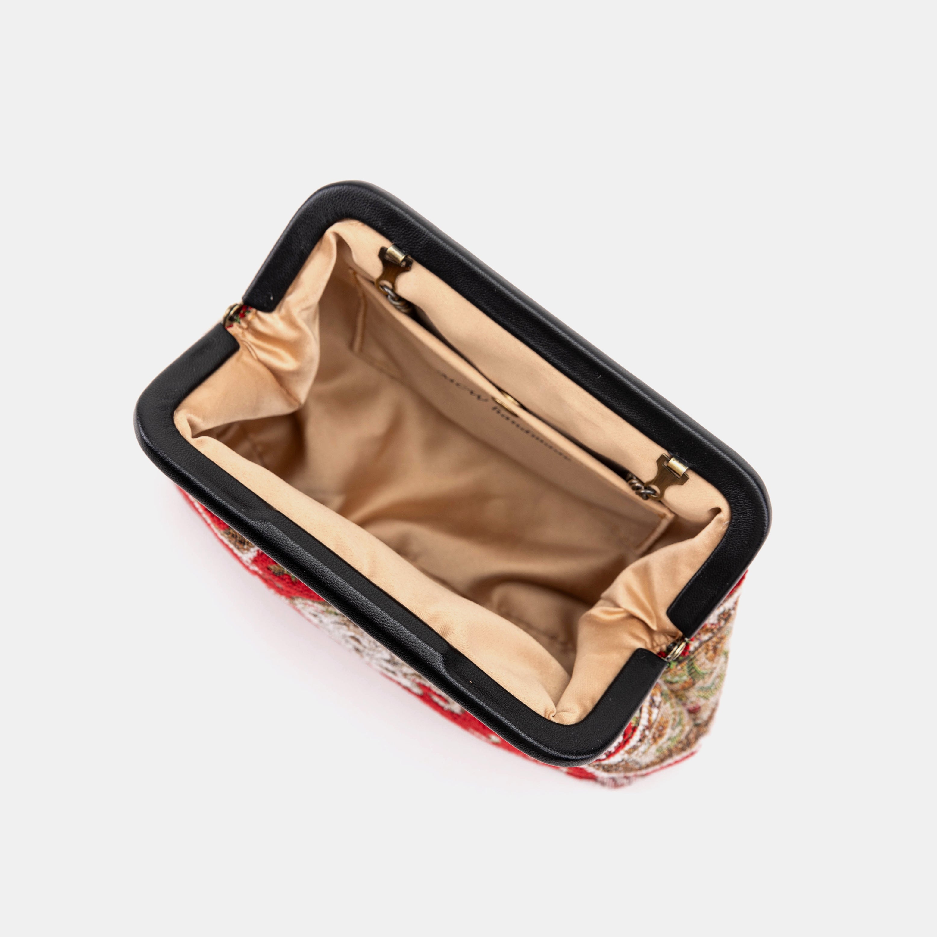 Oriental Red Alma Clutch inside