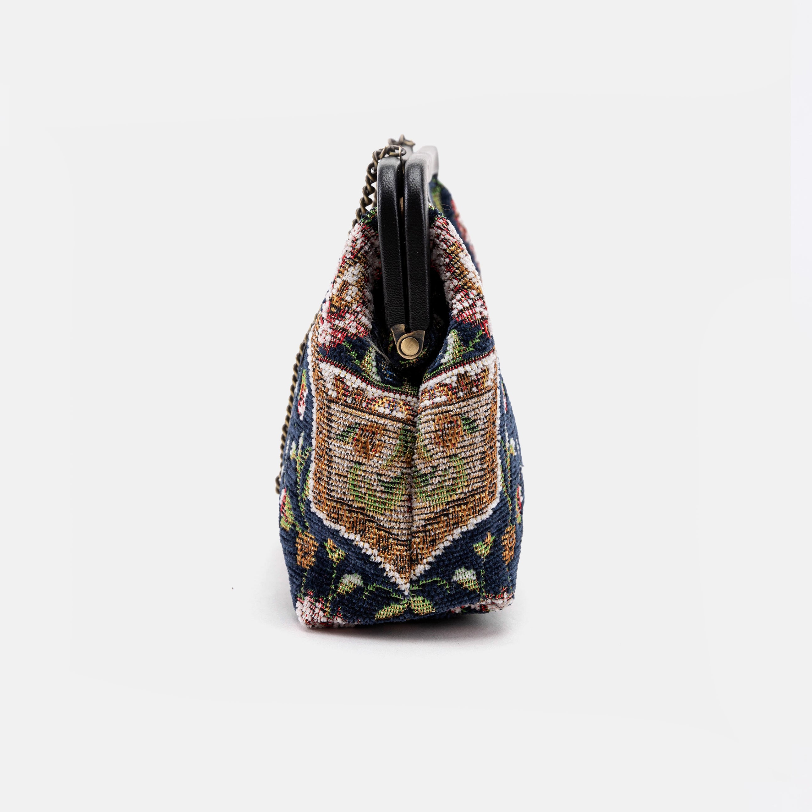 Oriental Navy Alma Evening Clutch Bag side