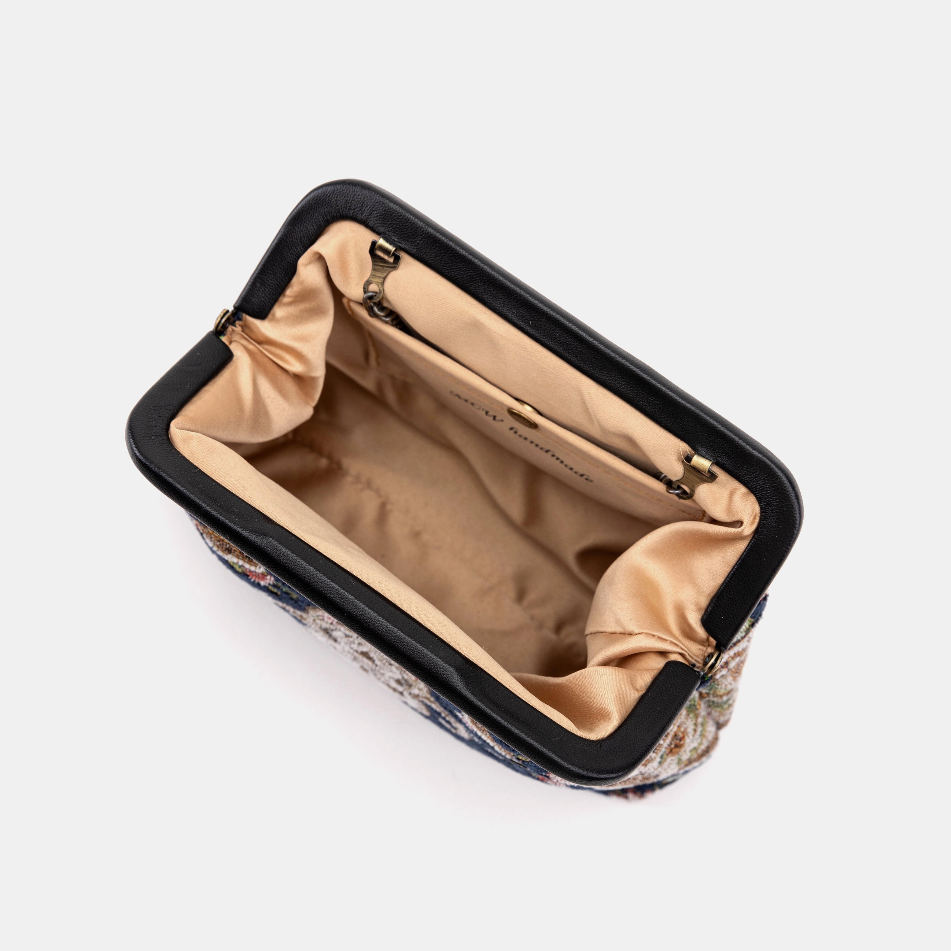 Oriental Navy Alma Evening Clutch Bag inside