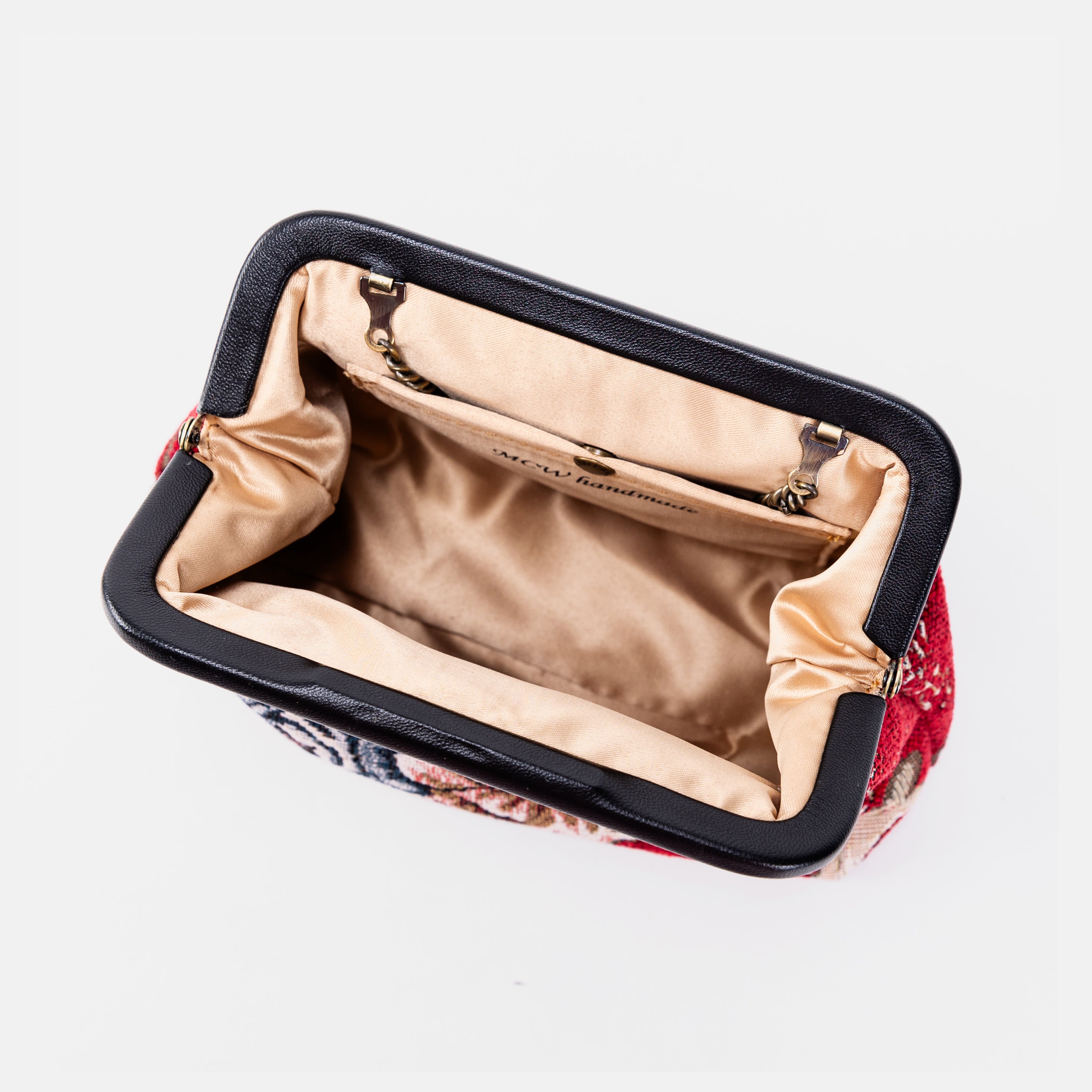 Floral Red Alma Carpet Bag of America inside