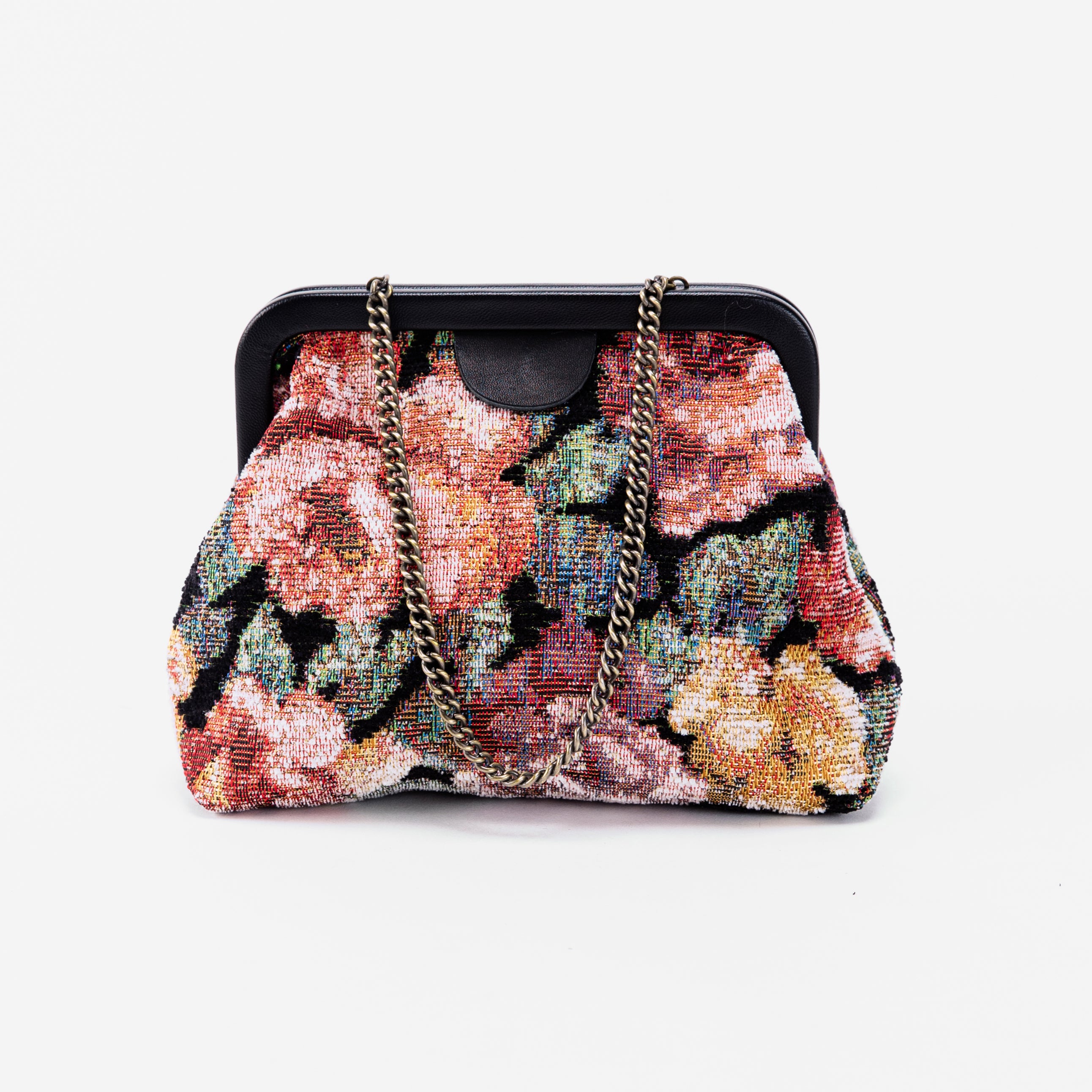Floral Rose Alma Evening Clutch Carpet Bag front