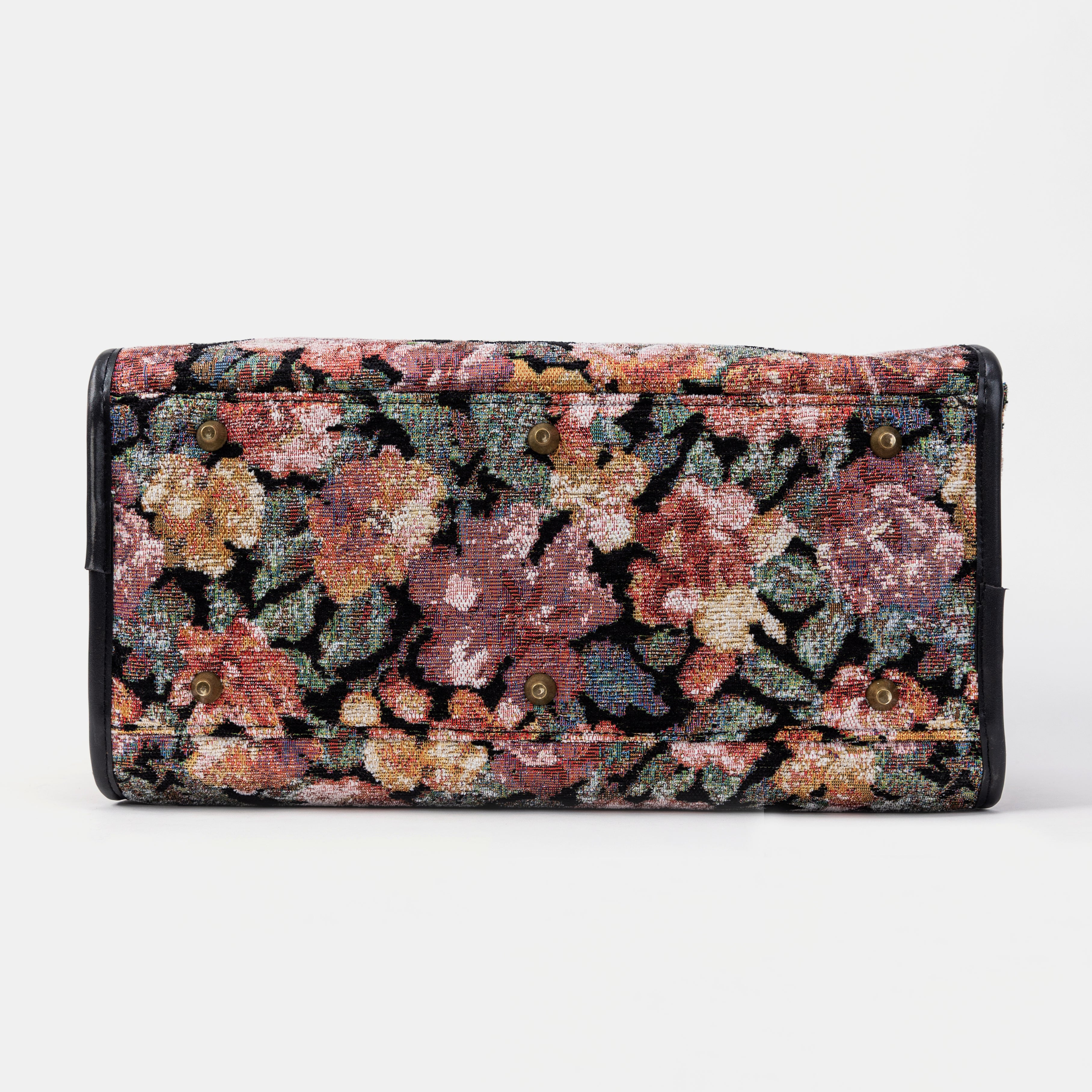 Travel Dog Carrier Bag Floral Rose Bottom