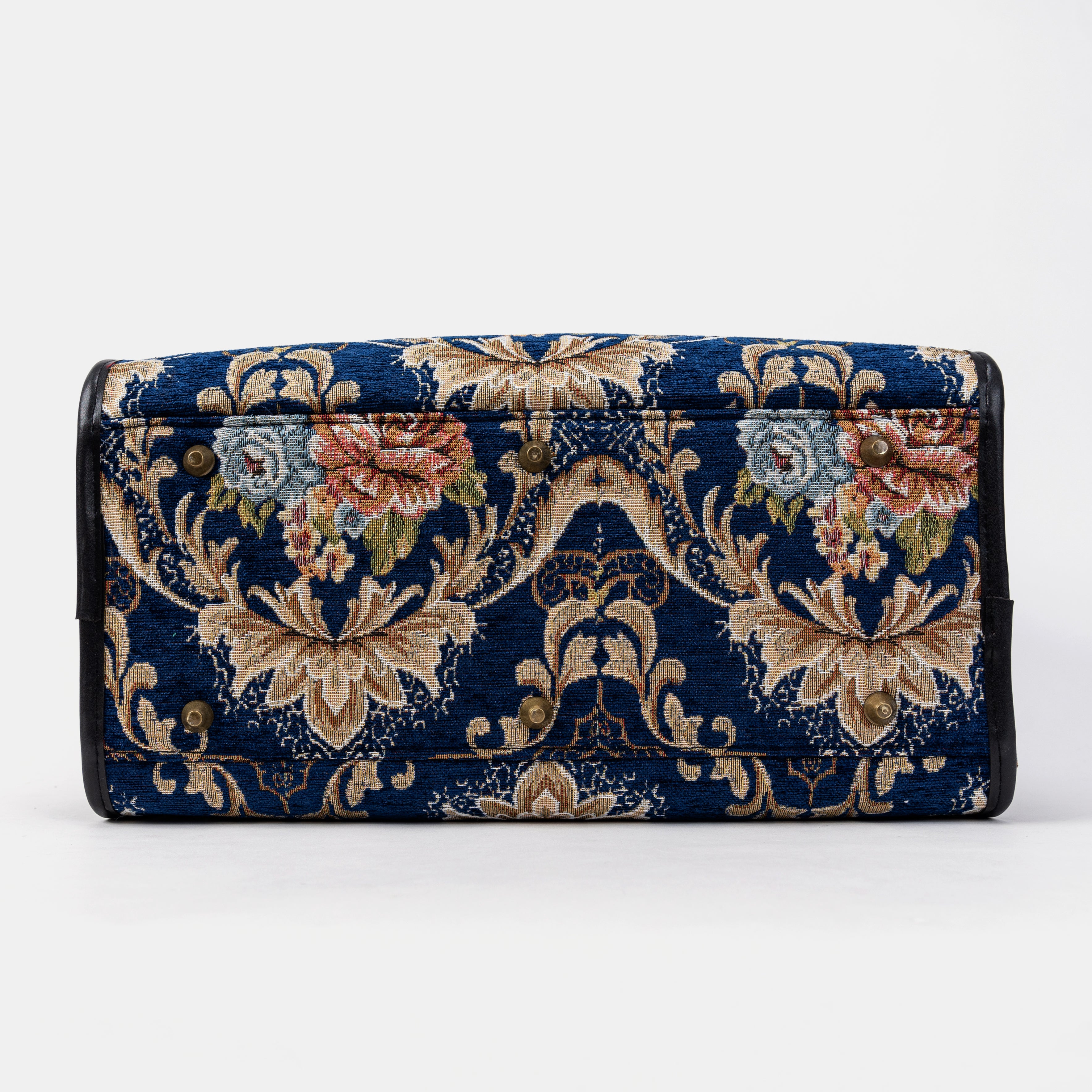 Travel Dog Carrier Bag Floral Blue Bottom