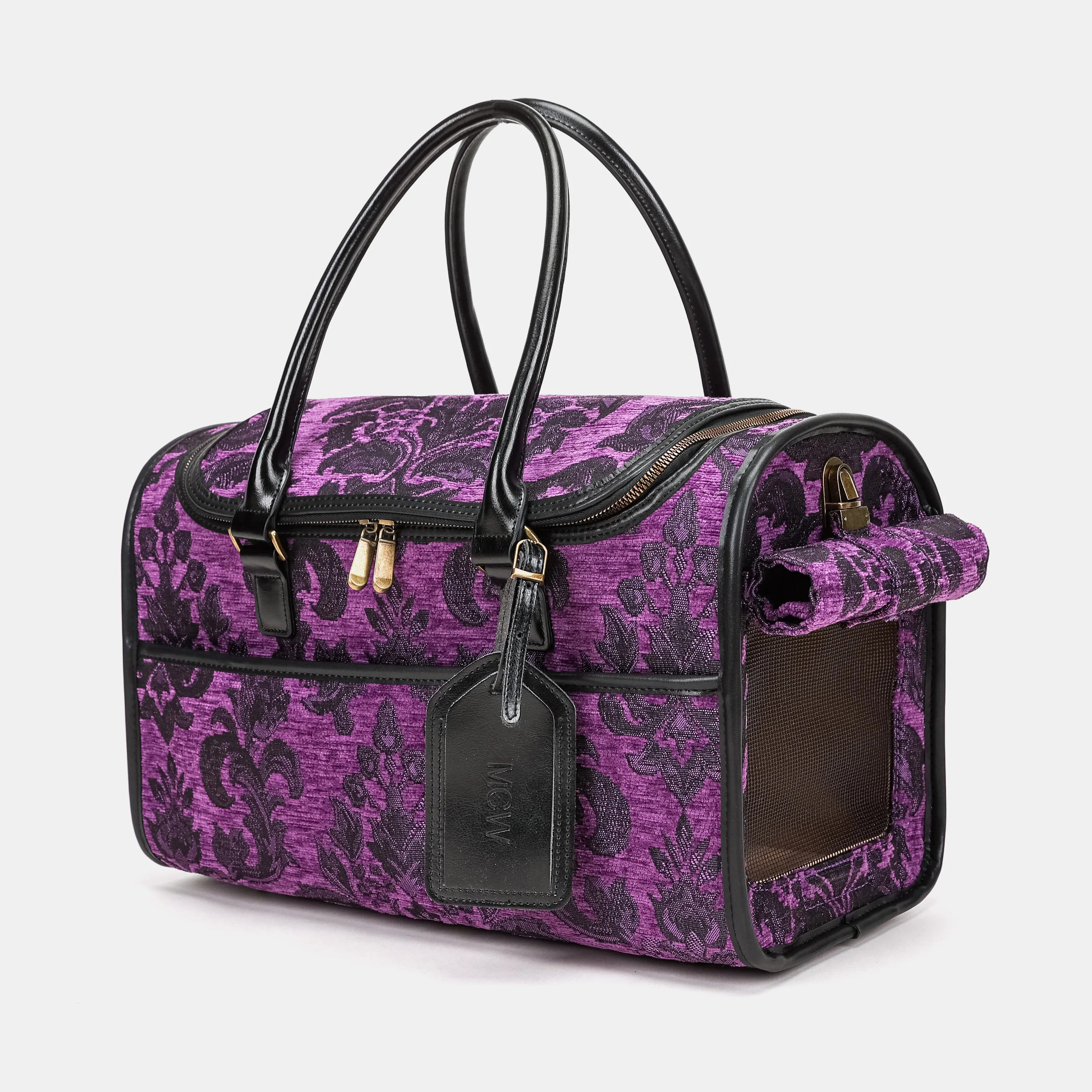 Travel Dog Carrier Bag Victorian Blossom Purple of America main