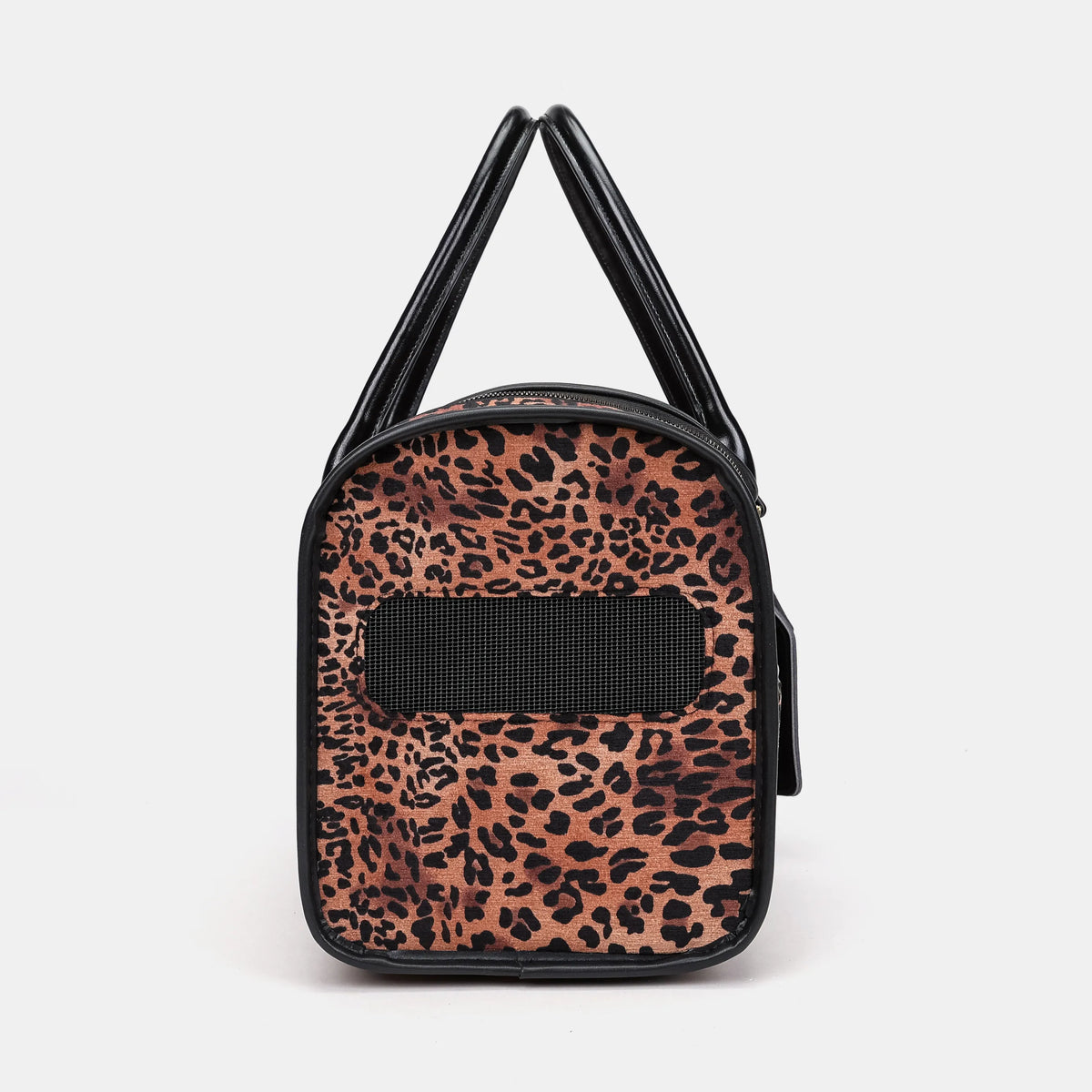 Travel Dog Carrier Bag Leopard Classic Carpetbag of America side mesh