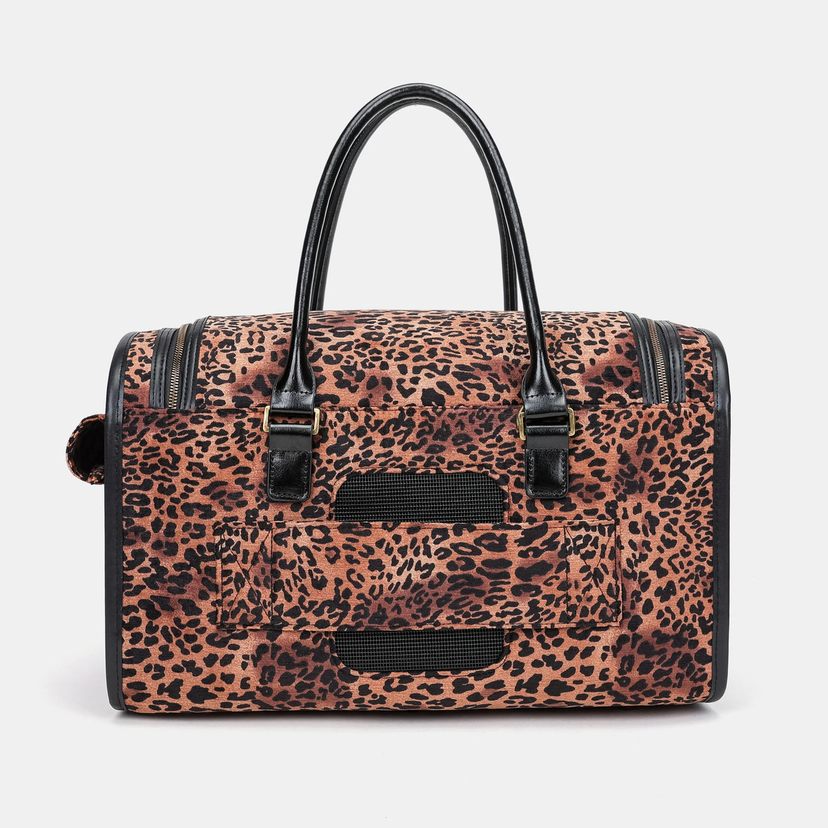 Travel Dog Carrier Bag Leopard Classic Carpetbag of America back