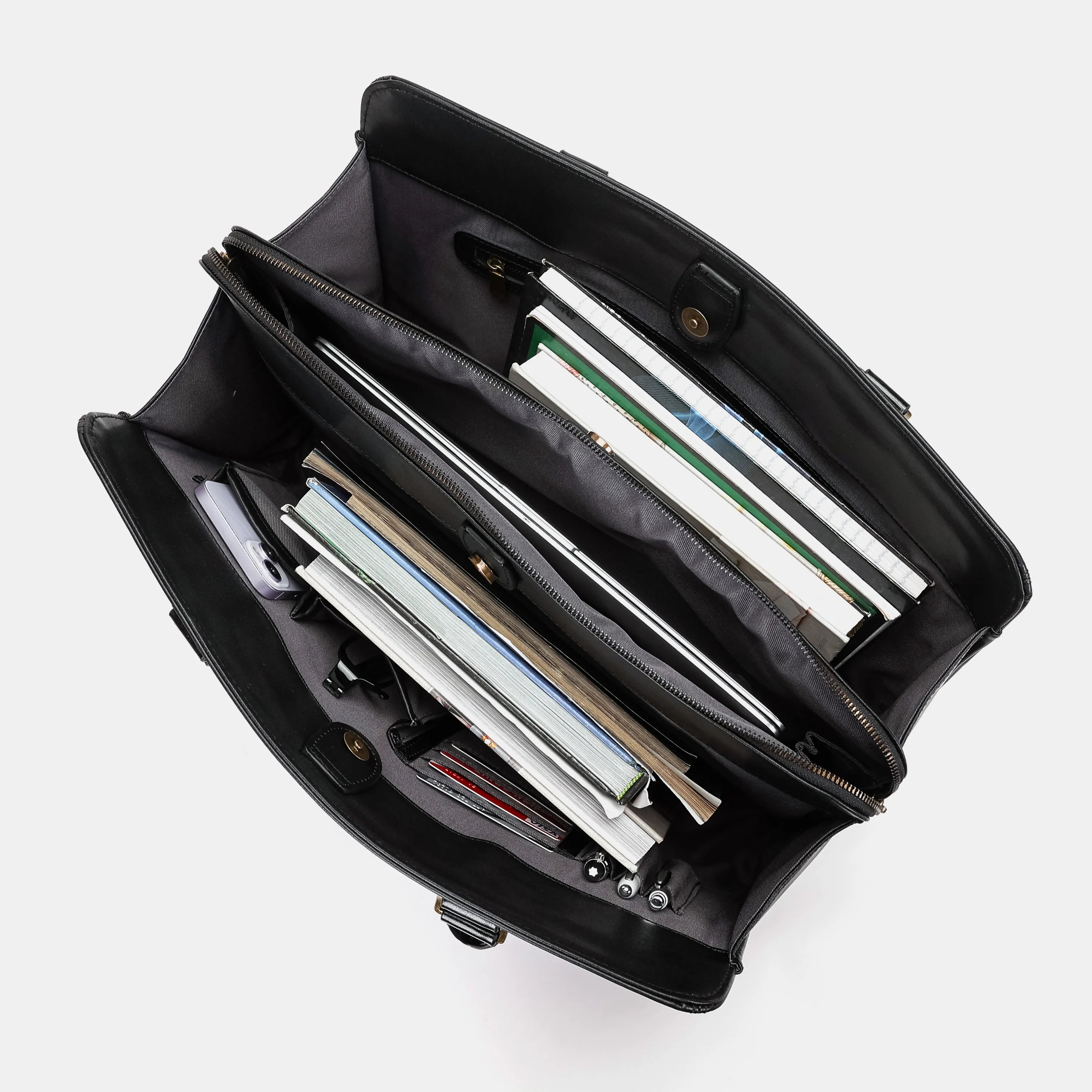 Victorian Blossom Purple Business Tote-inside