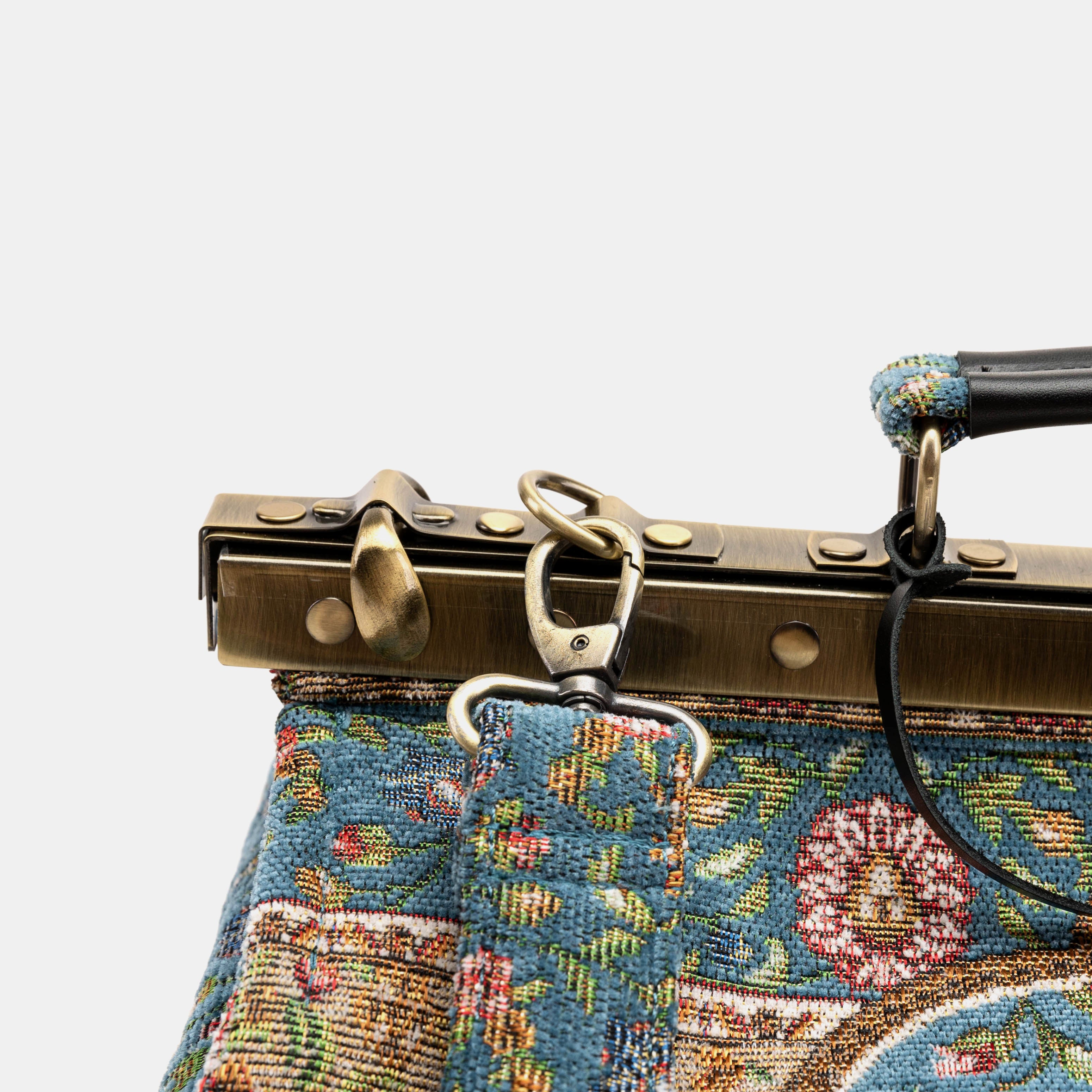 Oriental Blue Genevieve Carpet Gladstone Bag clasp