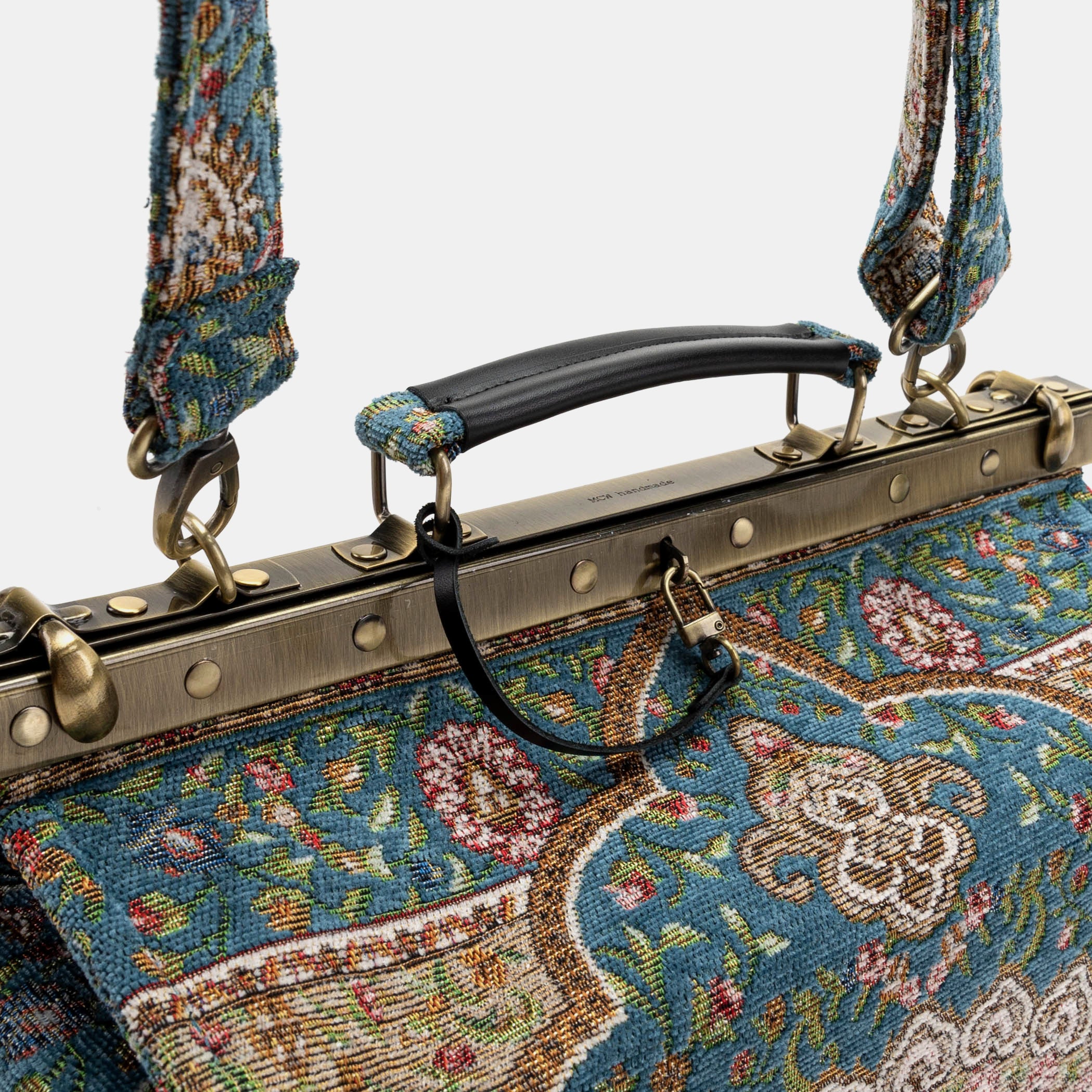 Oriental Blue Genevieve Carpet Gladstone Bag handle