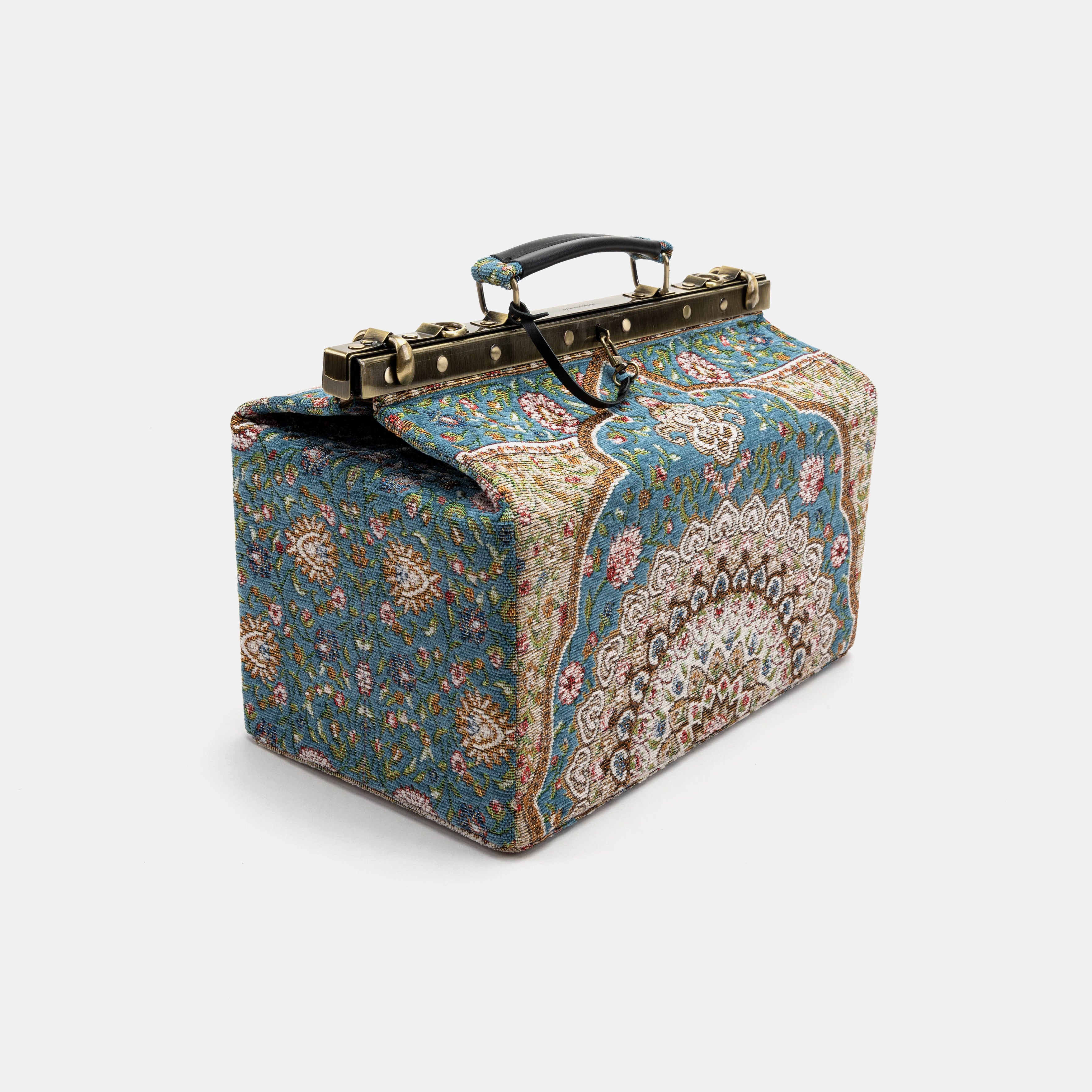 Oriental Blue Genevieve Carpet Gladstone Bag front side