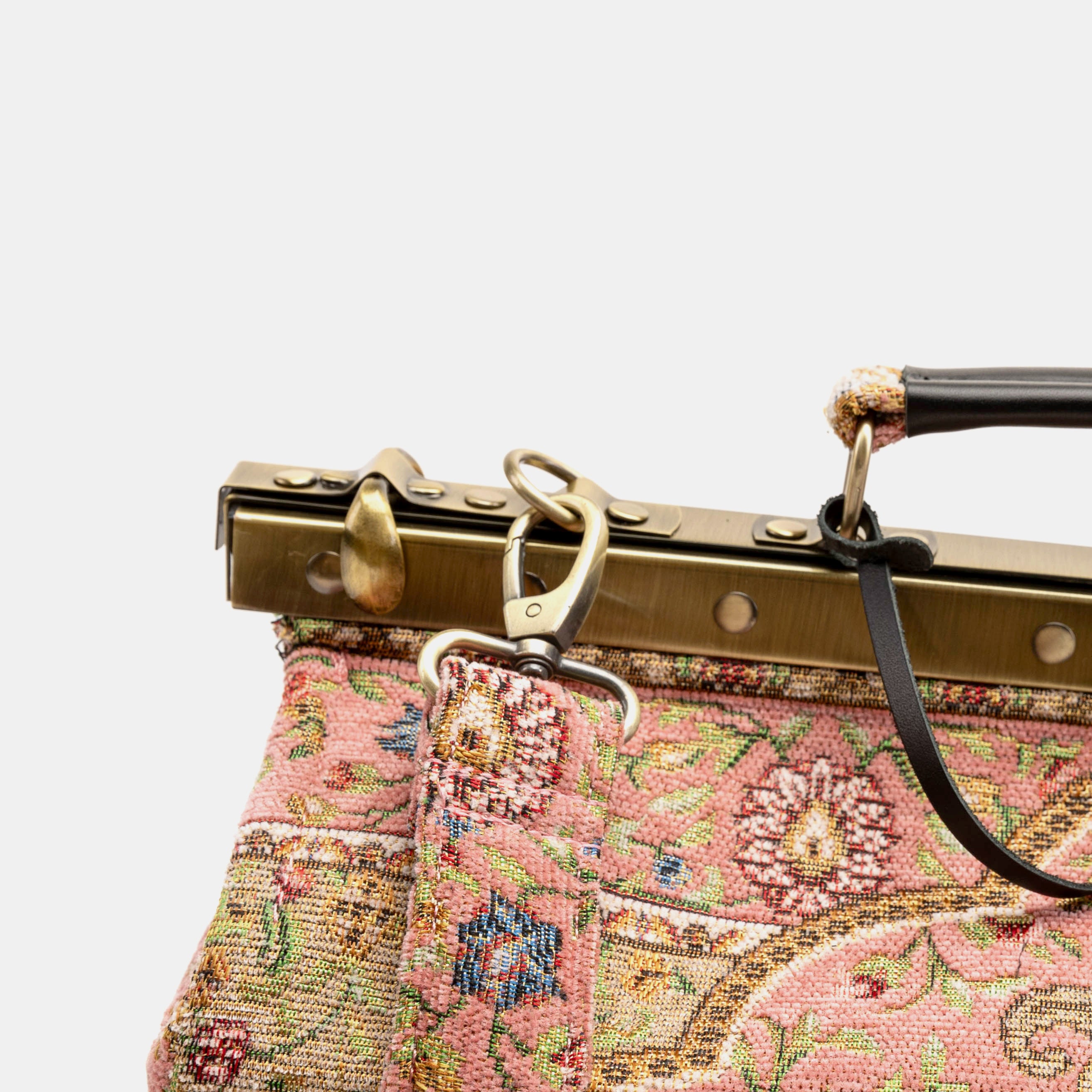 Oriental Pink Genevieve Carpet Gladstone Bag clasp