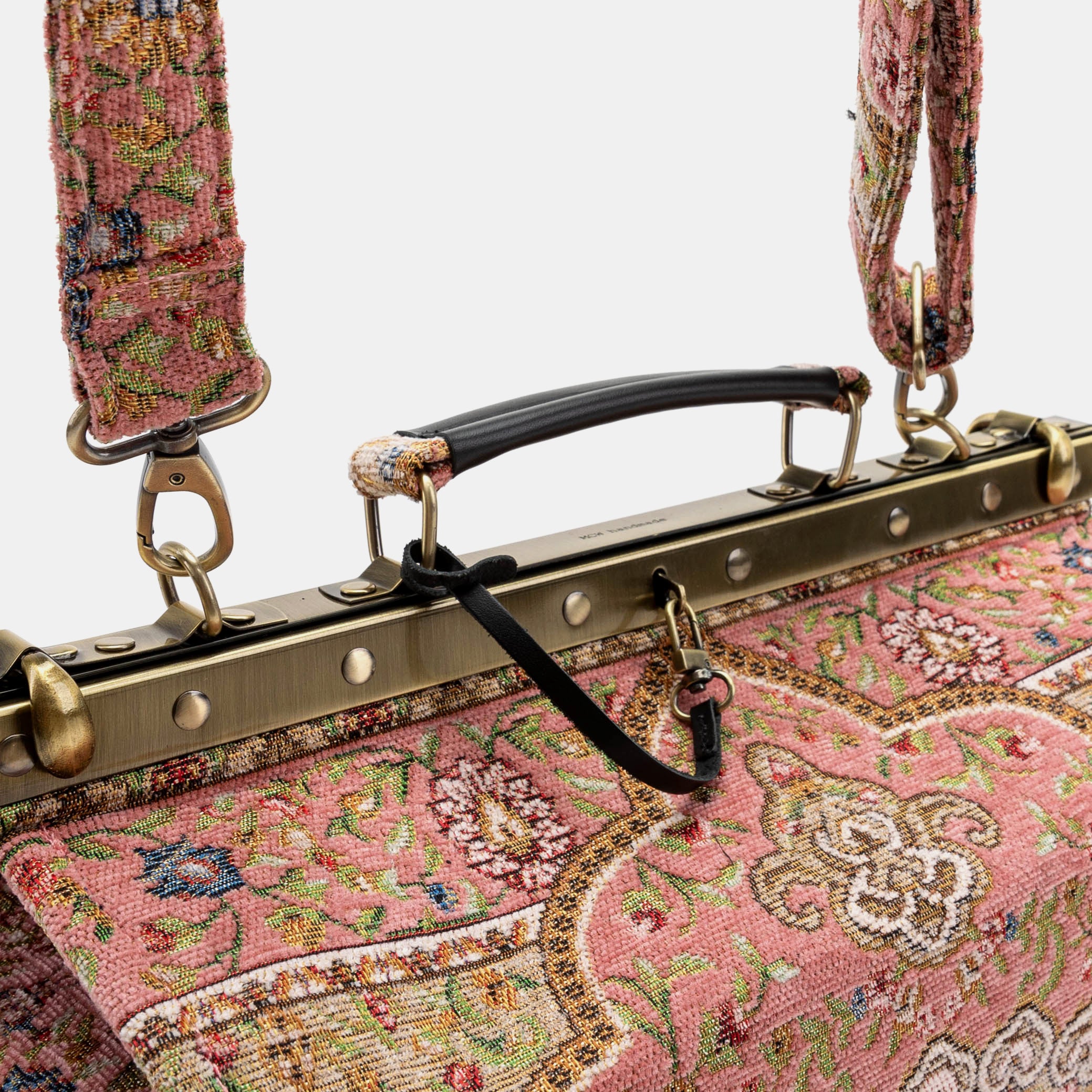 Oriental Pink Genevieve Carpet Gladstone Bag handle